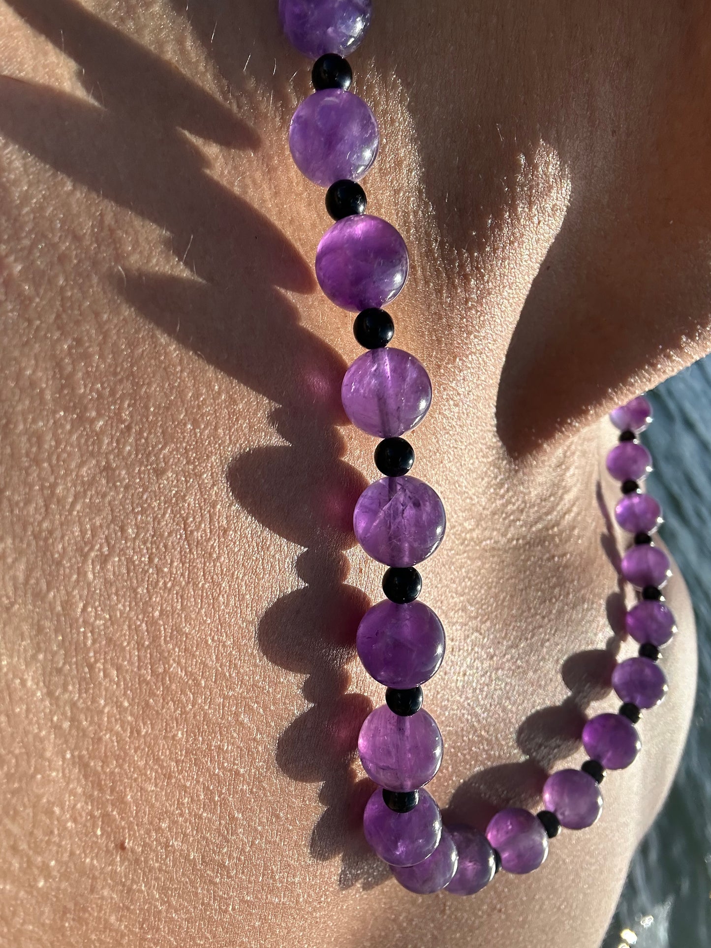 Luxury Amethyst-Black Tourmaline Pure Gemstone Chain - World's Best Quality & Made To Last