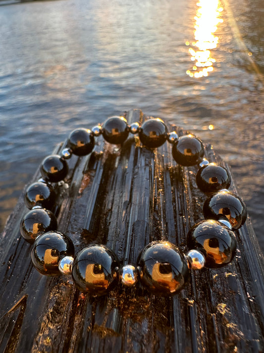 Black Tourmaline Steel Protection Bracelet - World's Best Quality & Made To Last