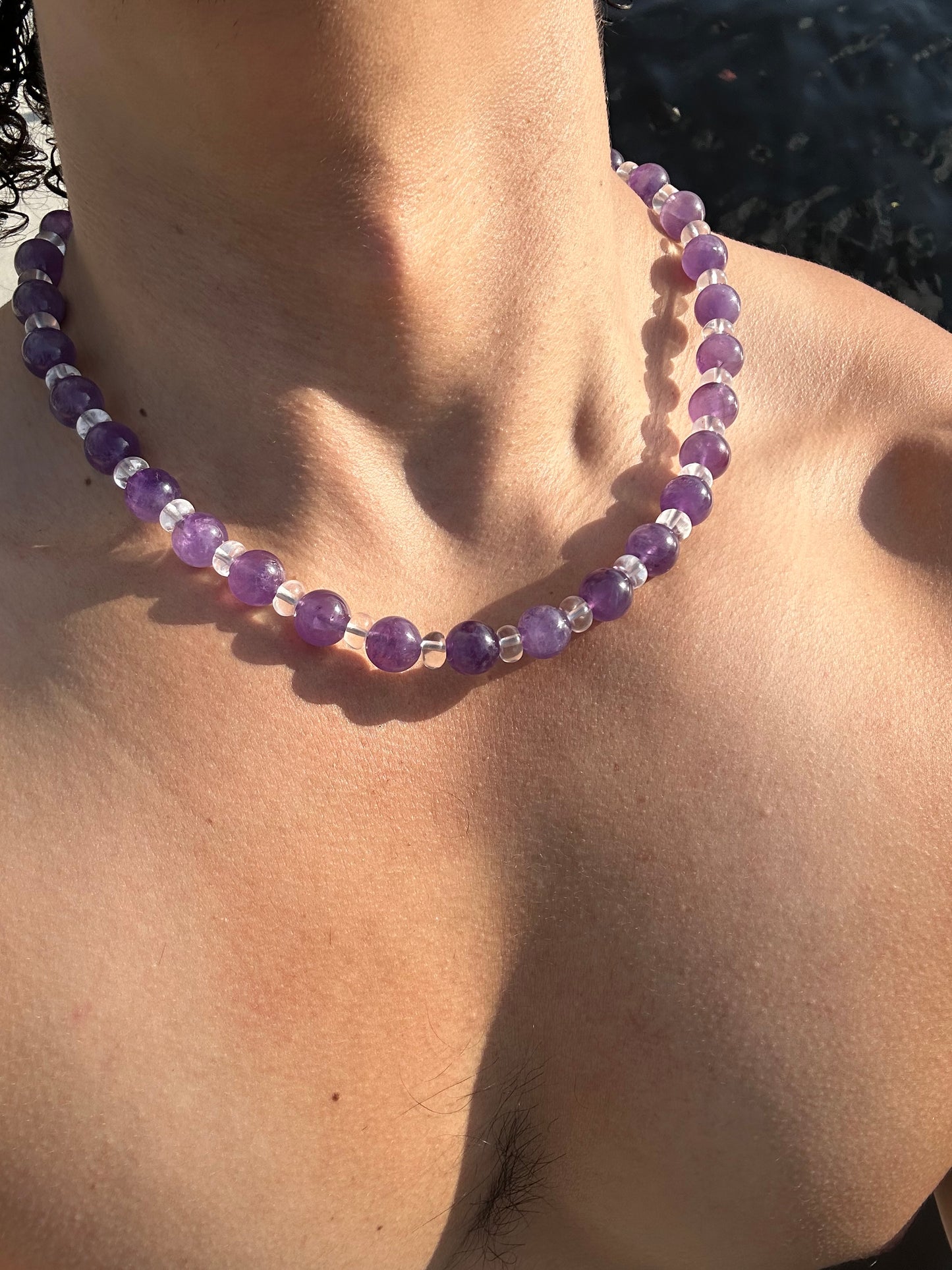 Luxury Amethyst & Quartz Design Necklace With Interlocking Steel Clasp - World's Best Quality & Made To Last