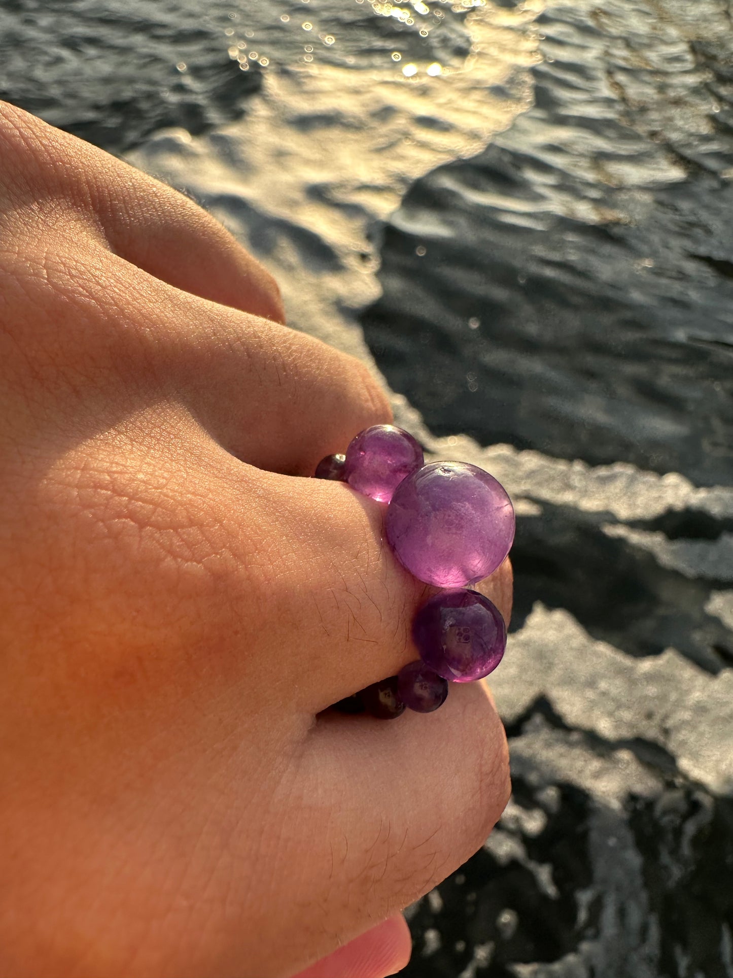 Luxury Amethyst Orb Design Comfortable Magic Stretch Ring - World's Best Quality & Made To Last