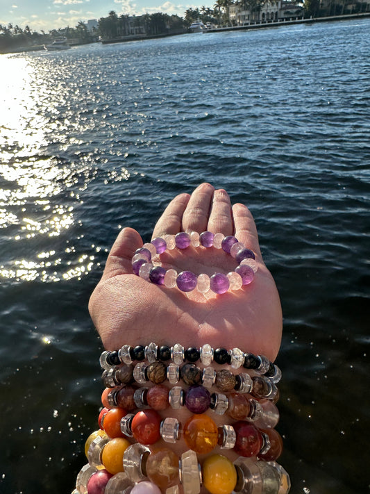 Luxury Amethyst Bracelet Rose Quartz Design - World's Best Quality & Made To Last