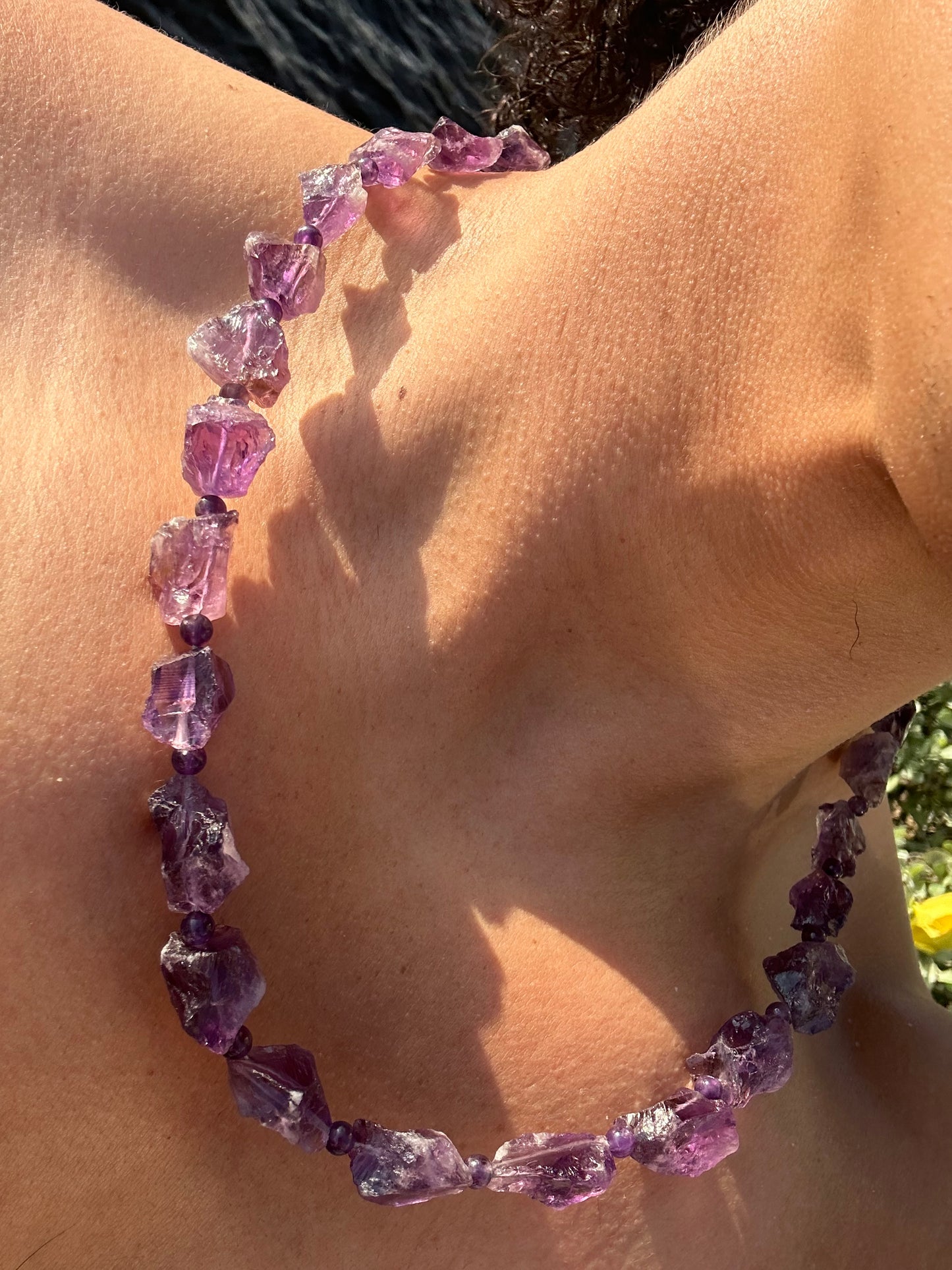 Luxury Raw Amethyst Necklace With Interlocking Clasp - World's Best Quality & Made To Last