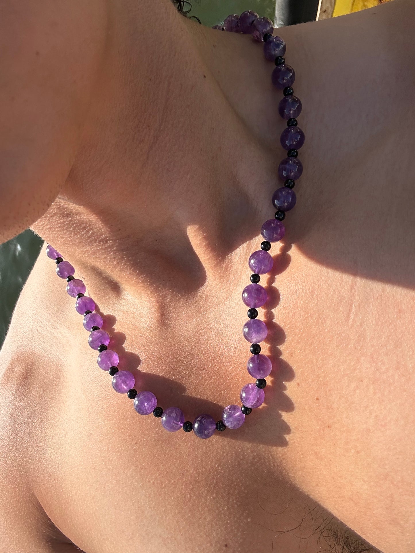 Luxury Amethyst-Black Tourmaline Pure Gemstone Chain - World's Best Quality & Made To Last