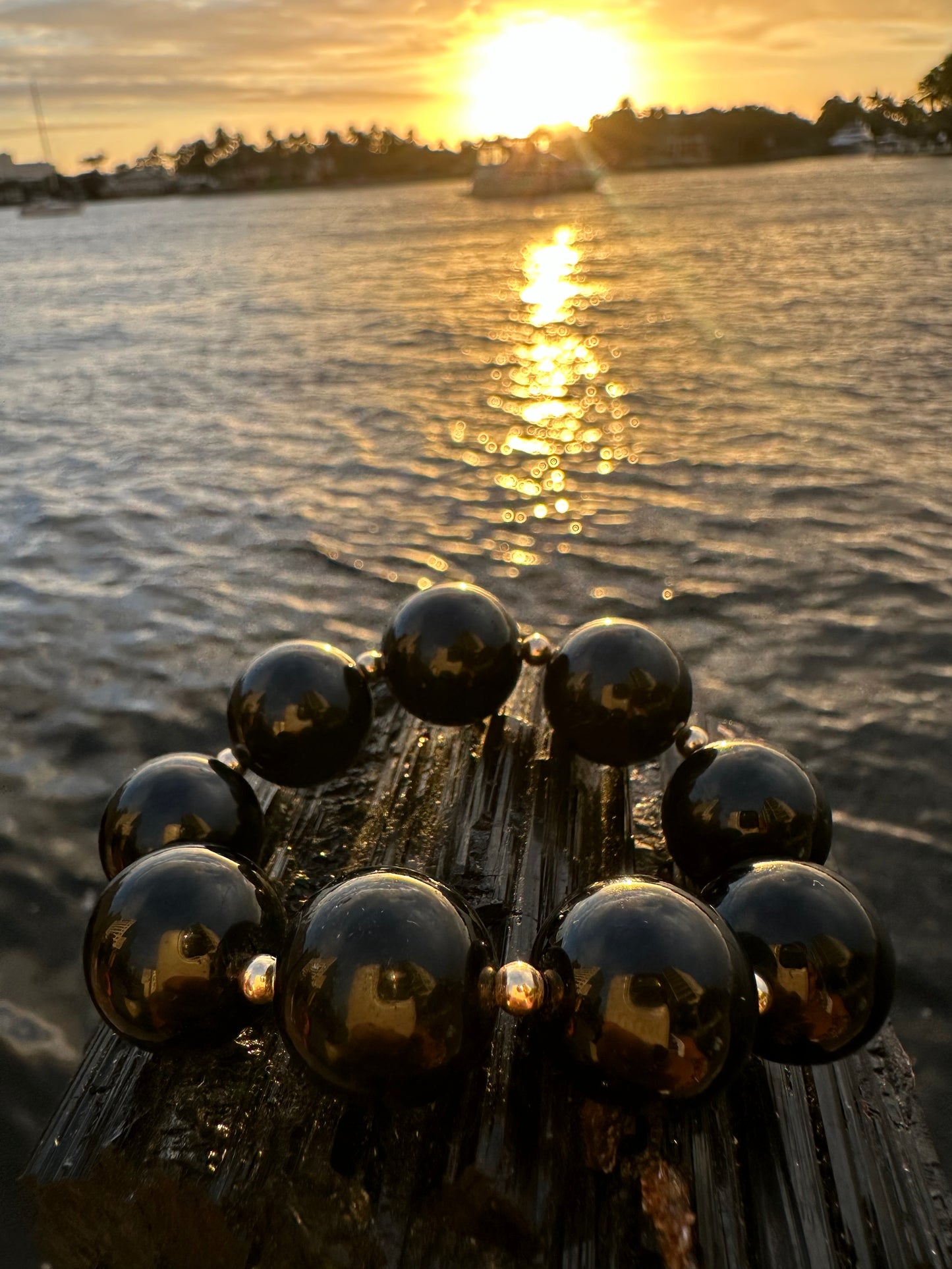 Black Tourmaline EXTRA Chunky Gold Protection Bracelet - World's Best Quality & Made To Last