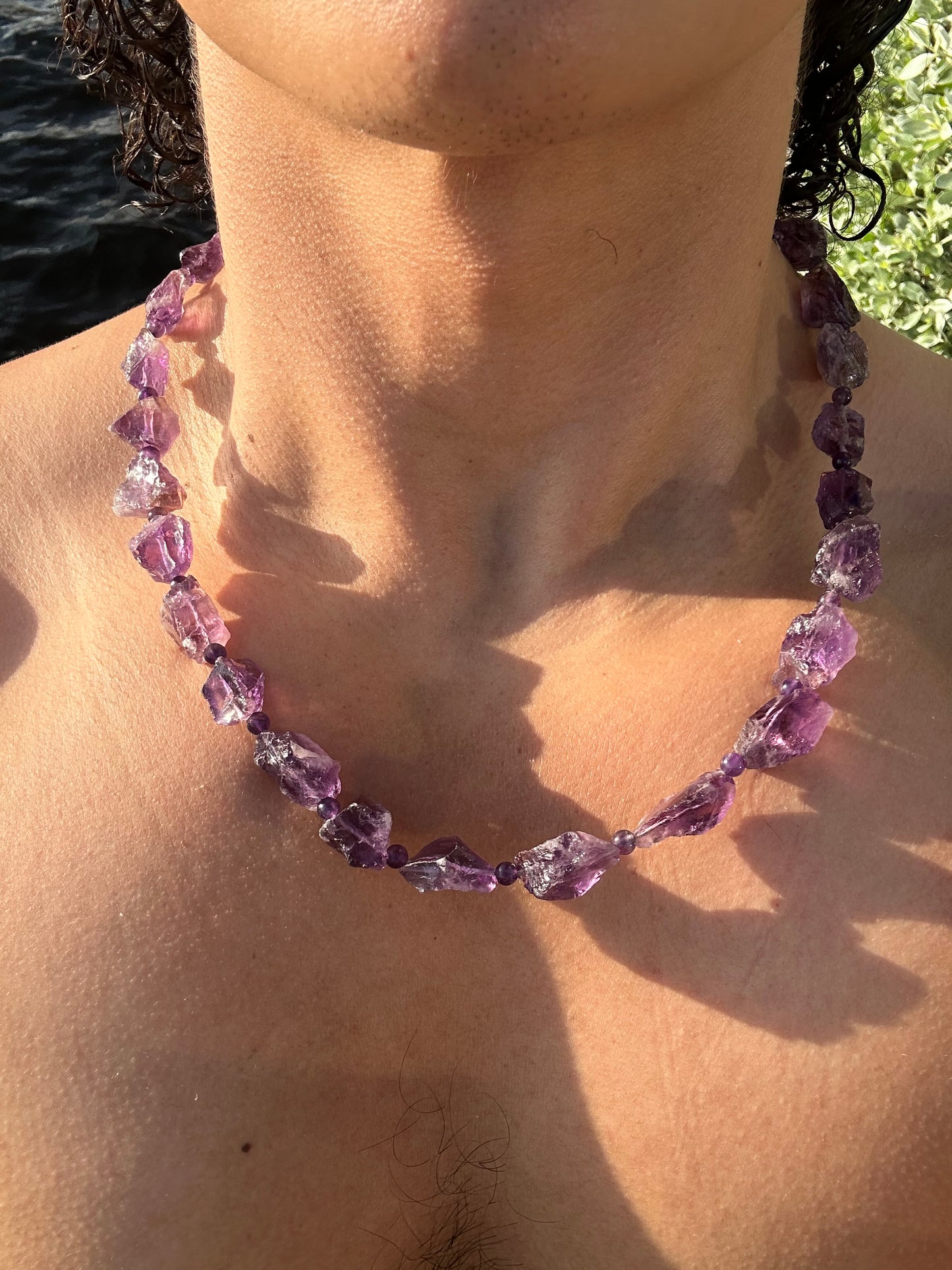 Luxury Raw Amethyst Necklace With Interlocking Clasp - World's Best Quality & Made To Last