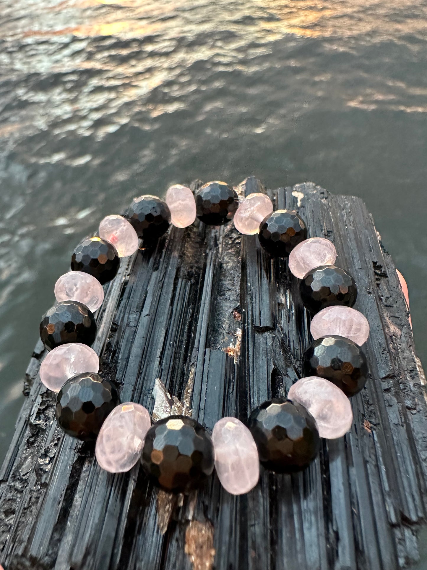 Black Tourmaline Rose Quartz Protection Bracelet - World's Best Quality & Made To Last