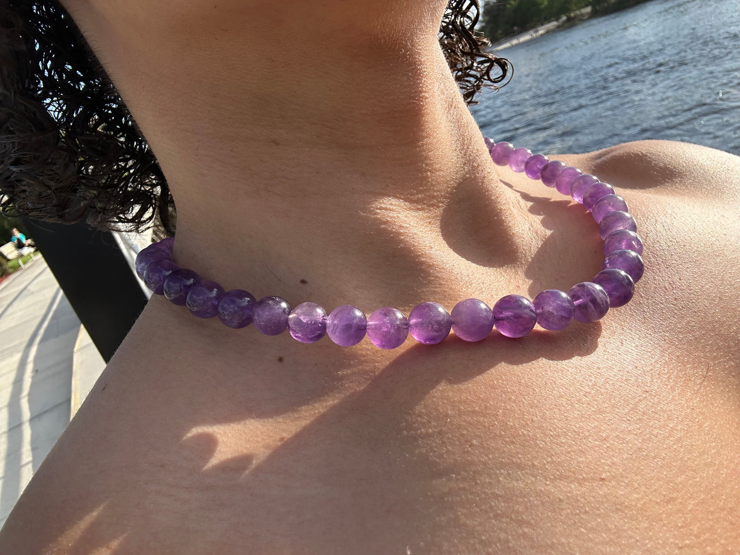 Luxury Amethyst Simple Design Necklace With Interlocking Steel Clasp - World's Best Quality & Made To Last