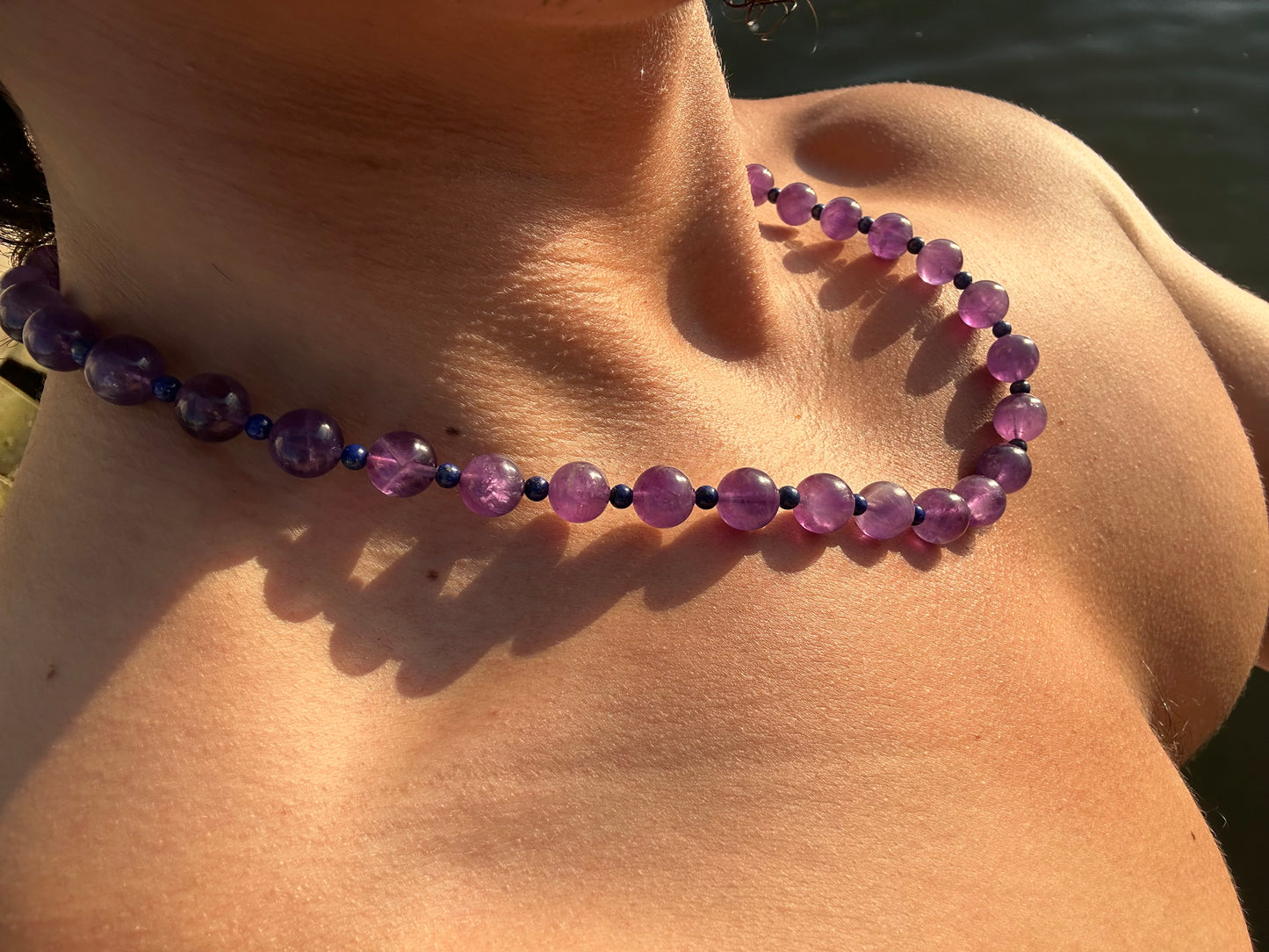 Luxury Amethyst-Lapis Lazuli Pure Gemstone Chain - World's Best Quality & Made To Last