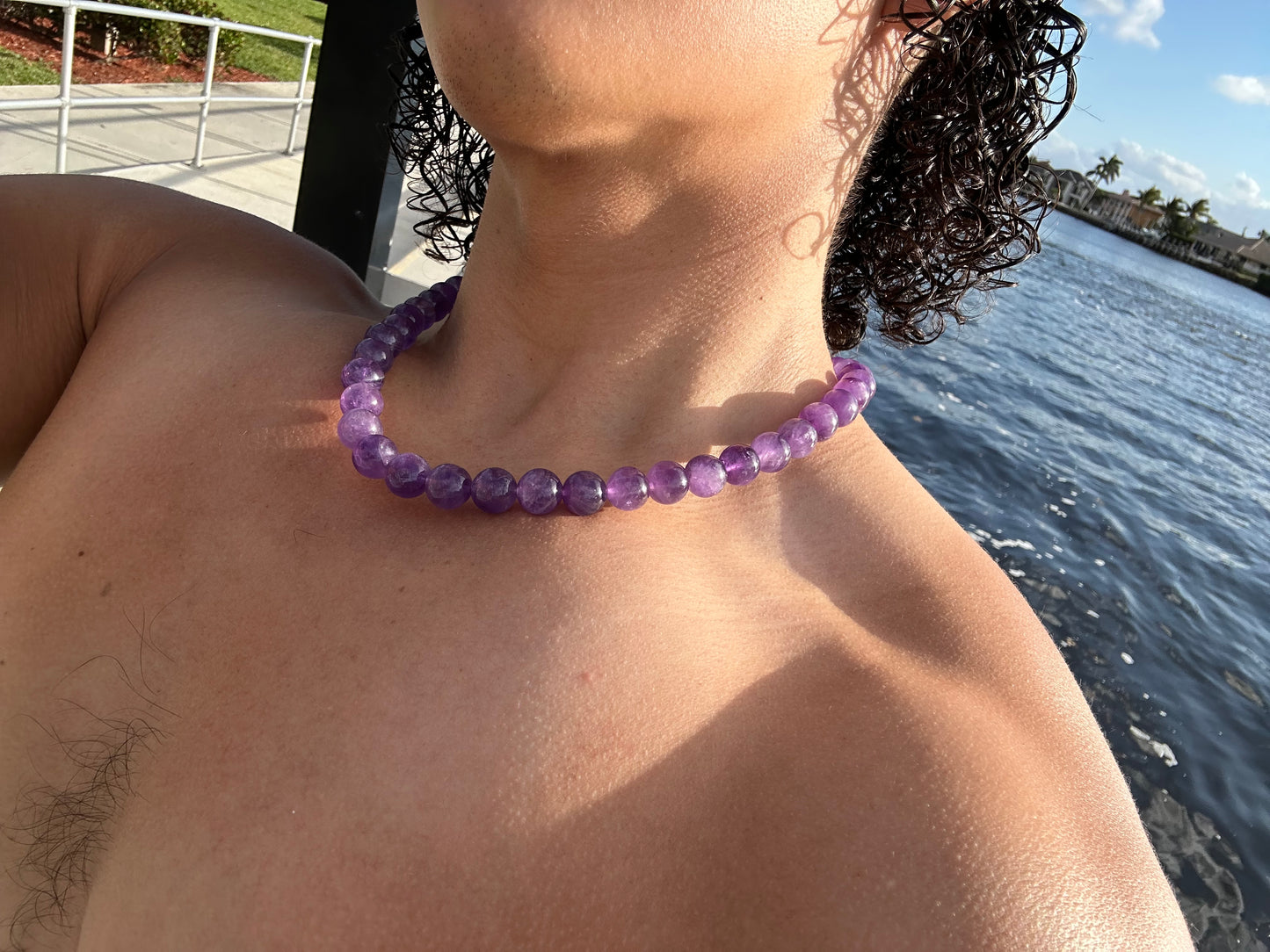 Luxury Amethyst Simple Design Necklace With Interlocking Steel Clasp - World's Best Quality & Made To Last