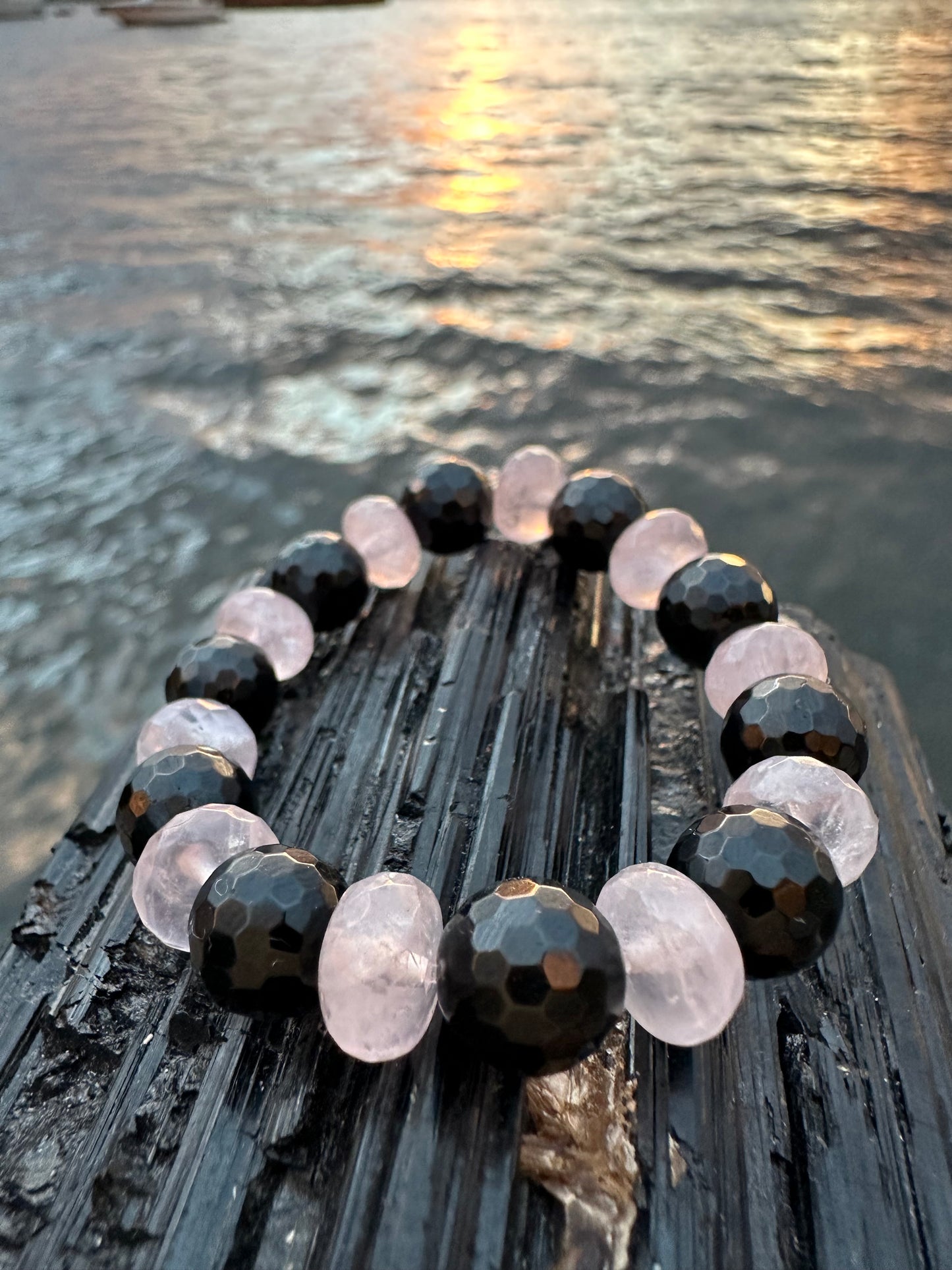 Black Tourmaline Rose Quartz Protection Bracelet - World's Best Quality & Made To Last