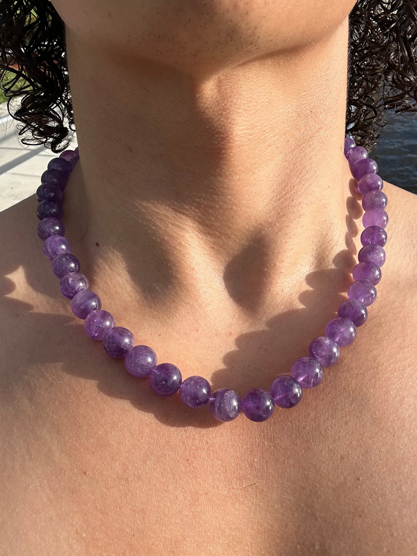 Luxury Amethyst Simple Design Necklace With Interlocking Steel Clasp - World's Best Quality & Made To Last