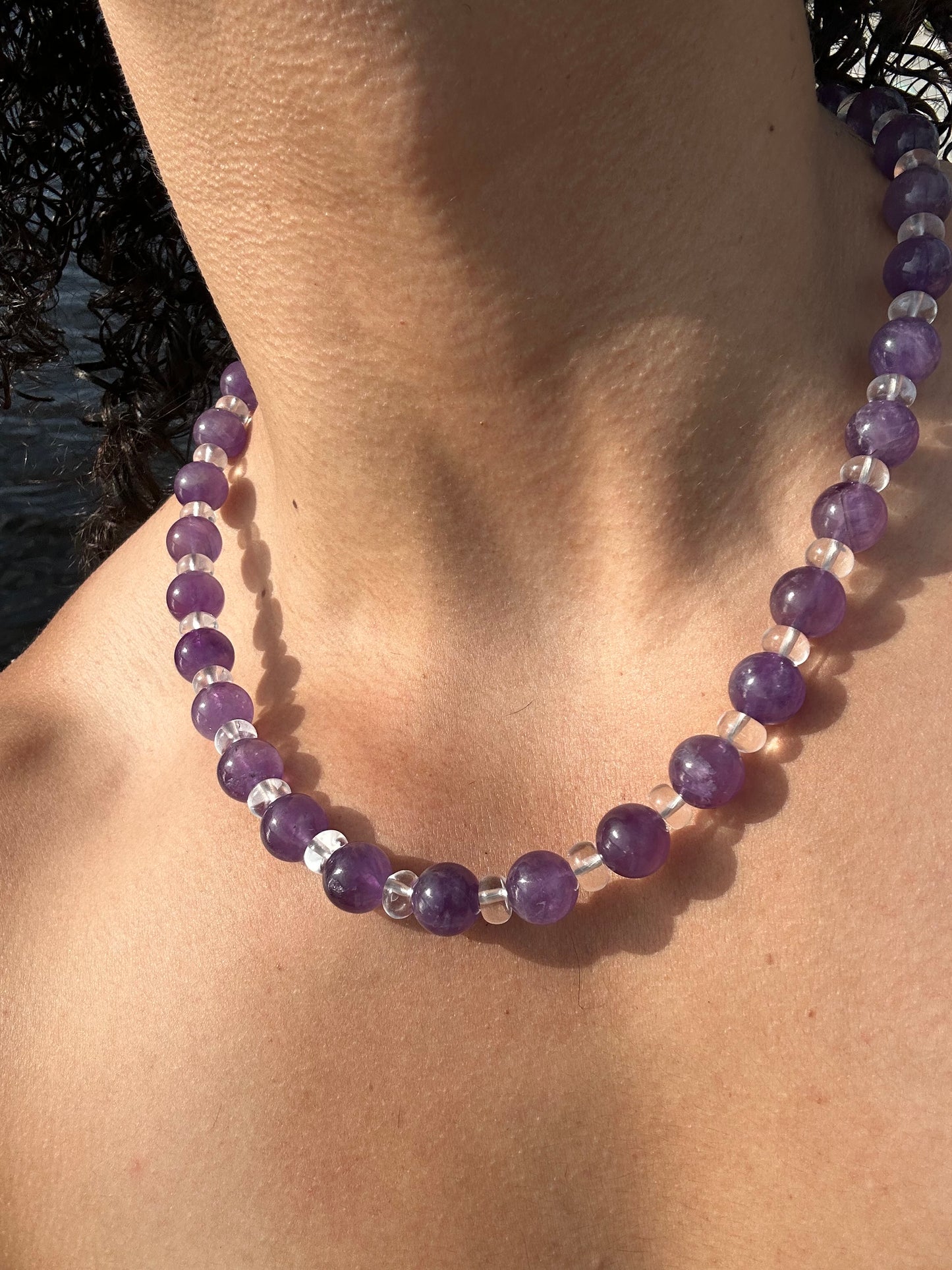 Luxury Amethyst & Quartz Design Necklace With Interlocking Steel Clasp - World's Best Quality & Made To Last