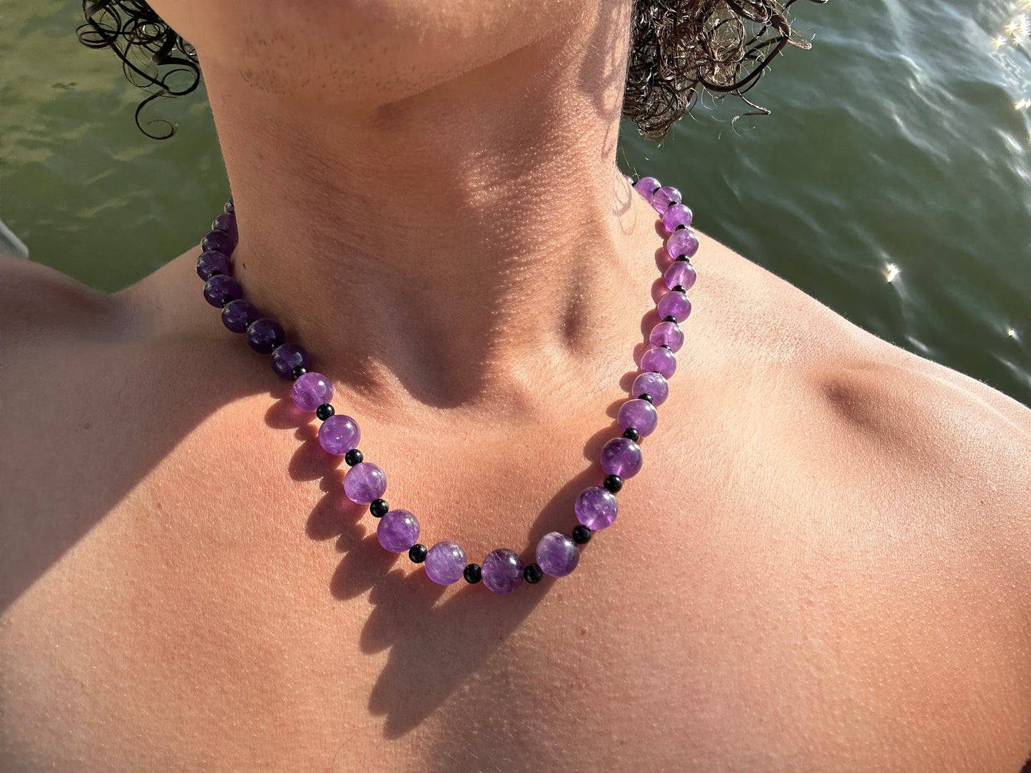 Luxury Amethyst-Black Tourmaline Pure Gemstone Chain - World's Best Quality & Made To Last