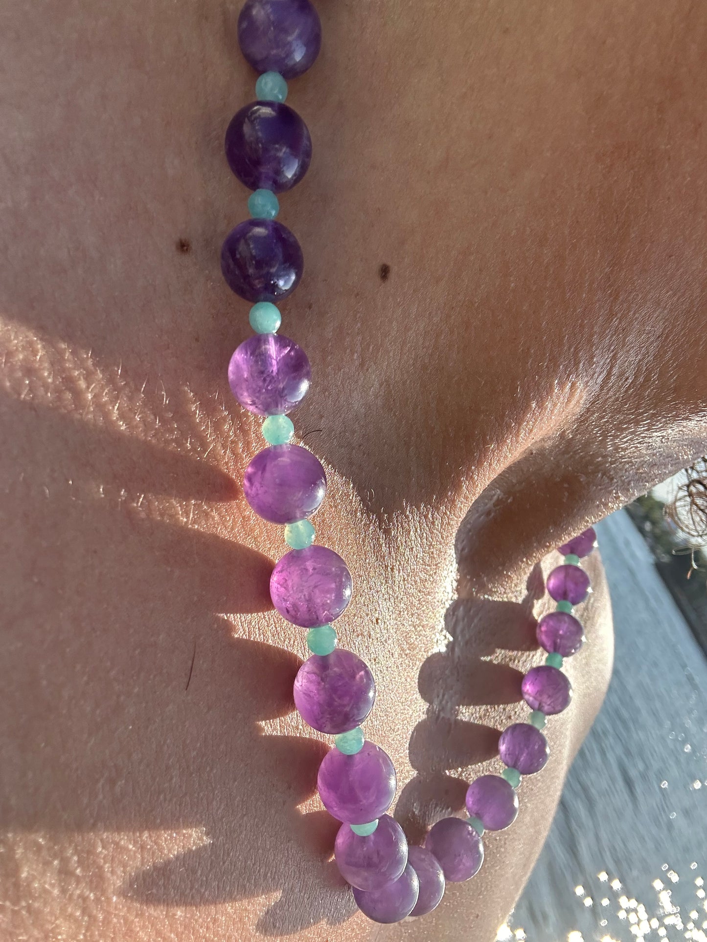 Luxury Amethyst-Amazonite Pure Gemstone Chain - World's Best Quality & Made To Last