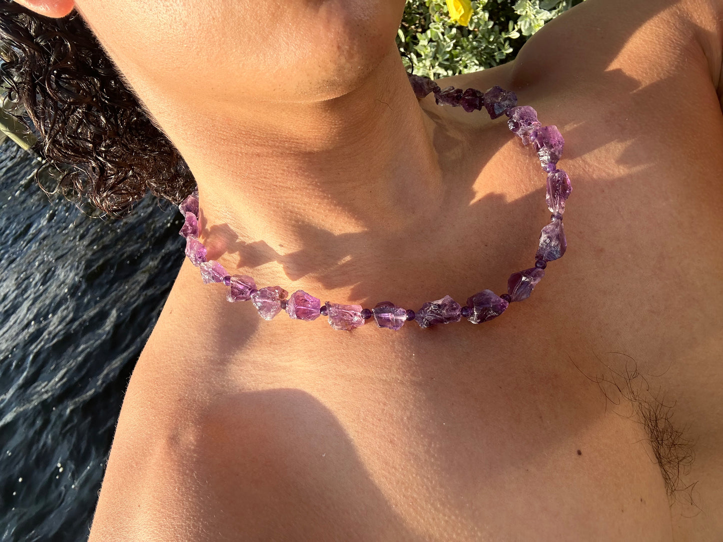 Luxury Raw Amethyst Necklace With Interlocking Clasp - World's Best Quality & Made To Last