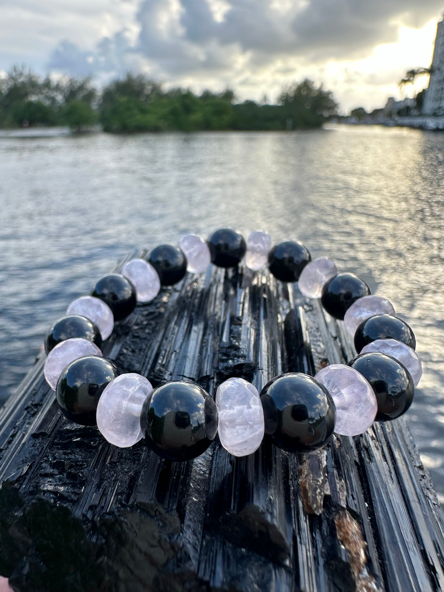 Black Tourmaline Rose Quartz Protection Bracelet - World's Best Quality & Made To Last