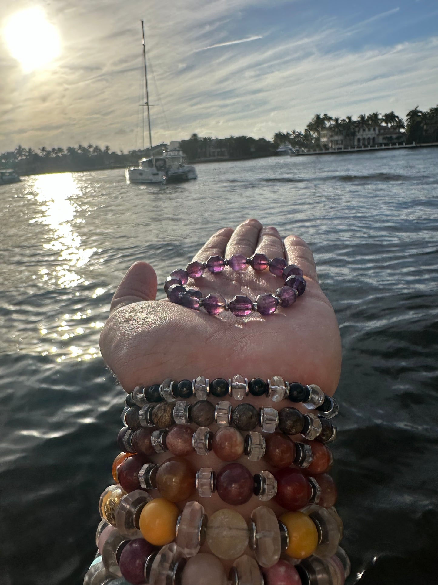 Luxury Amethyst Bracelet Diamond Cut Design - World's Best Quality & Made To Last