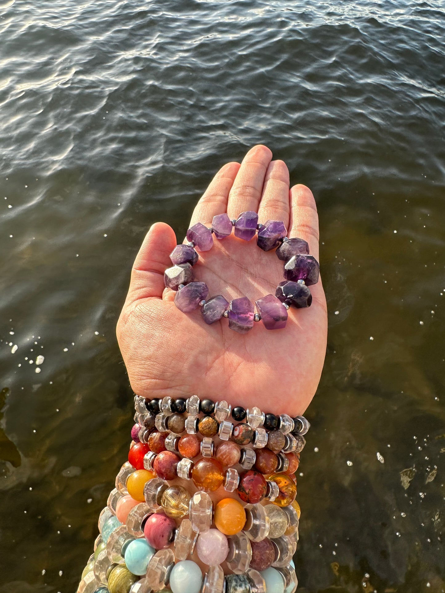 Luxury Amethyst Bracelet Polished Gem Design - World's Best Quality & Made To Last