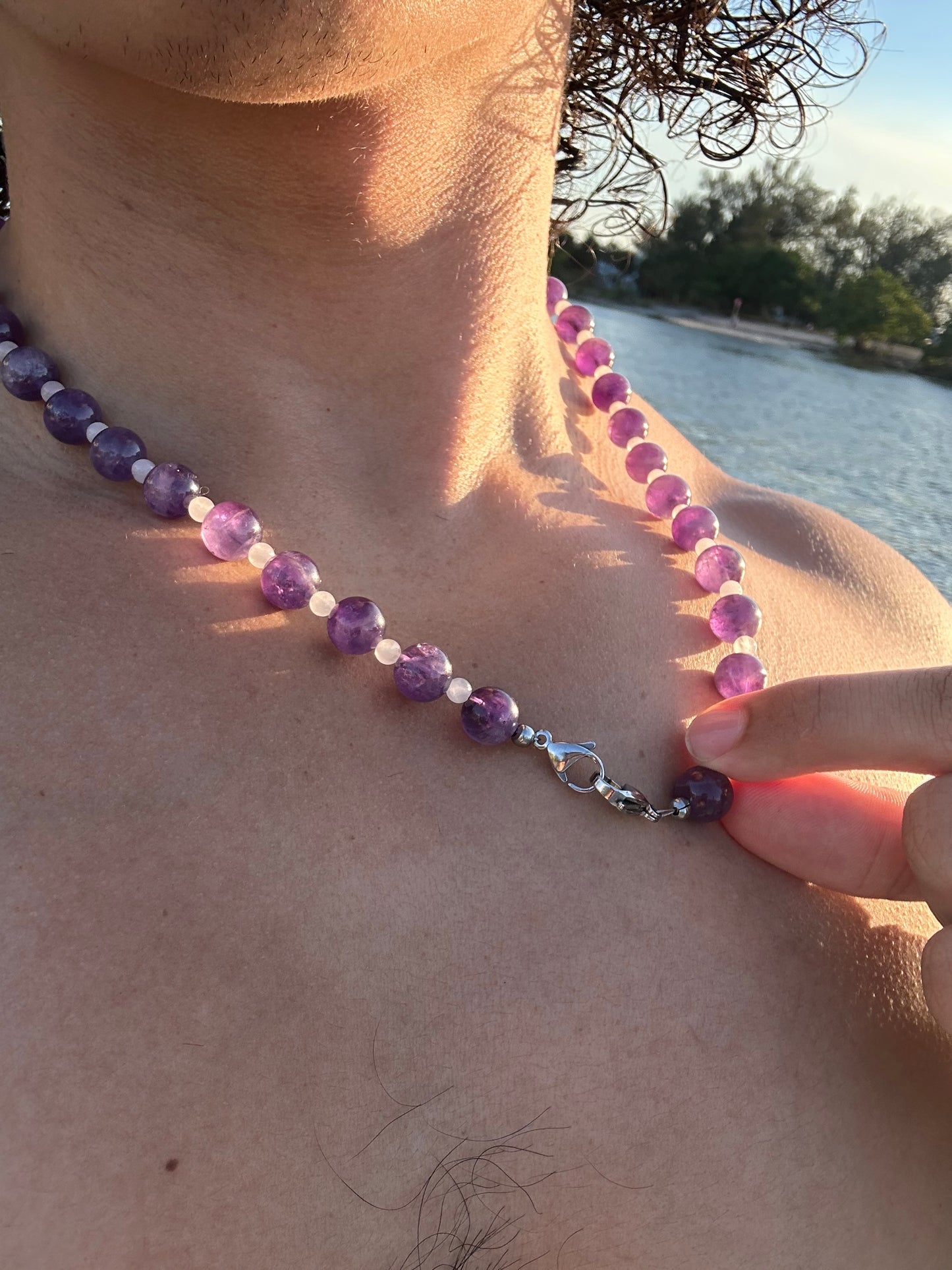 Luxury Amethyst-Rose Quartz Pure Gemstone Chain - World's Best Quality & Made To Last