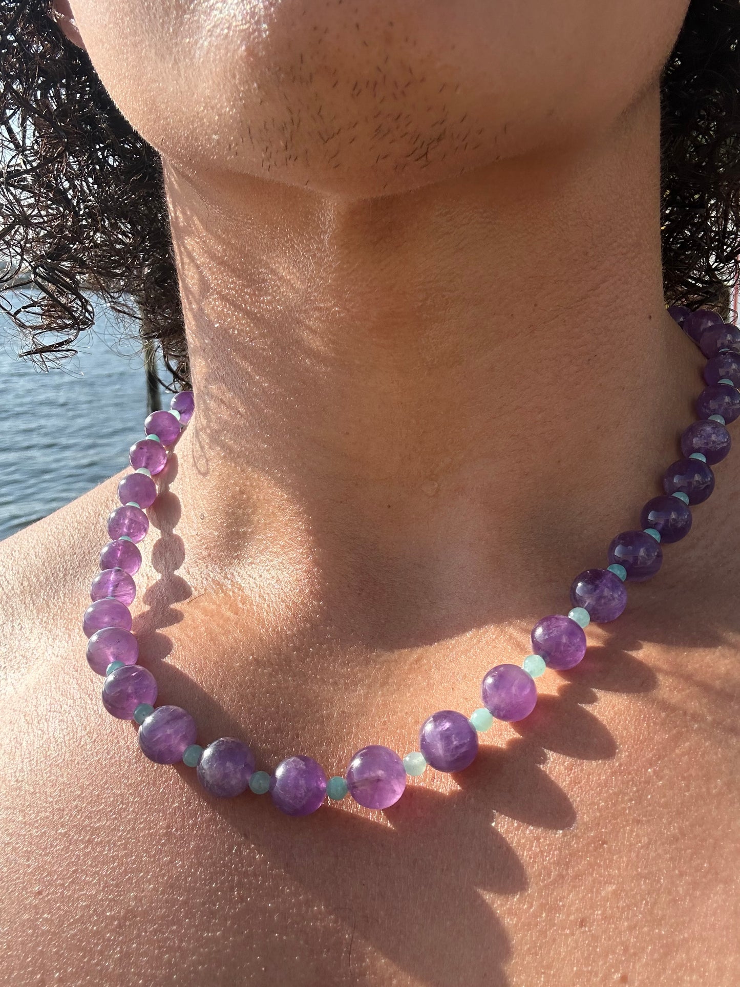 Luxury Amethyst-Amazonite Pure Gemstone Chain - World's Best Quality & Made To Last