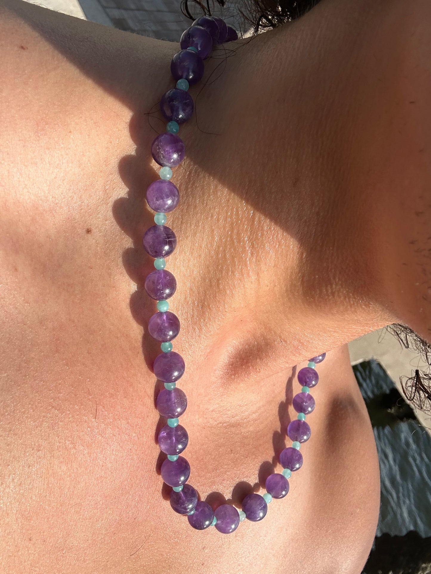 Luxury Amethyst-Amazonite Pure Gemstone Chain - World's Best Quality & Made To Last