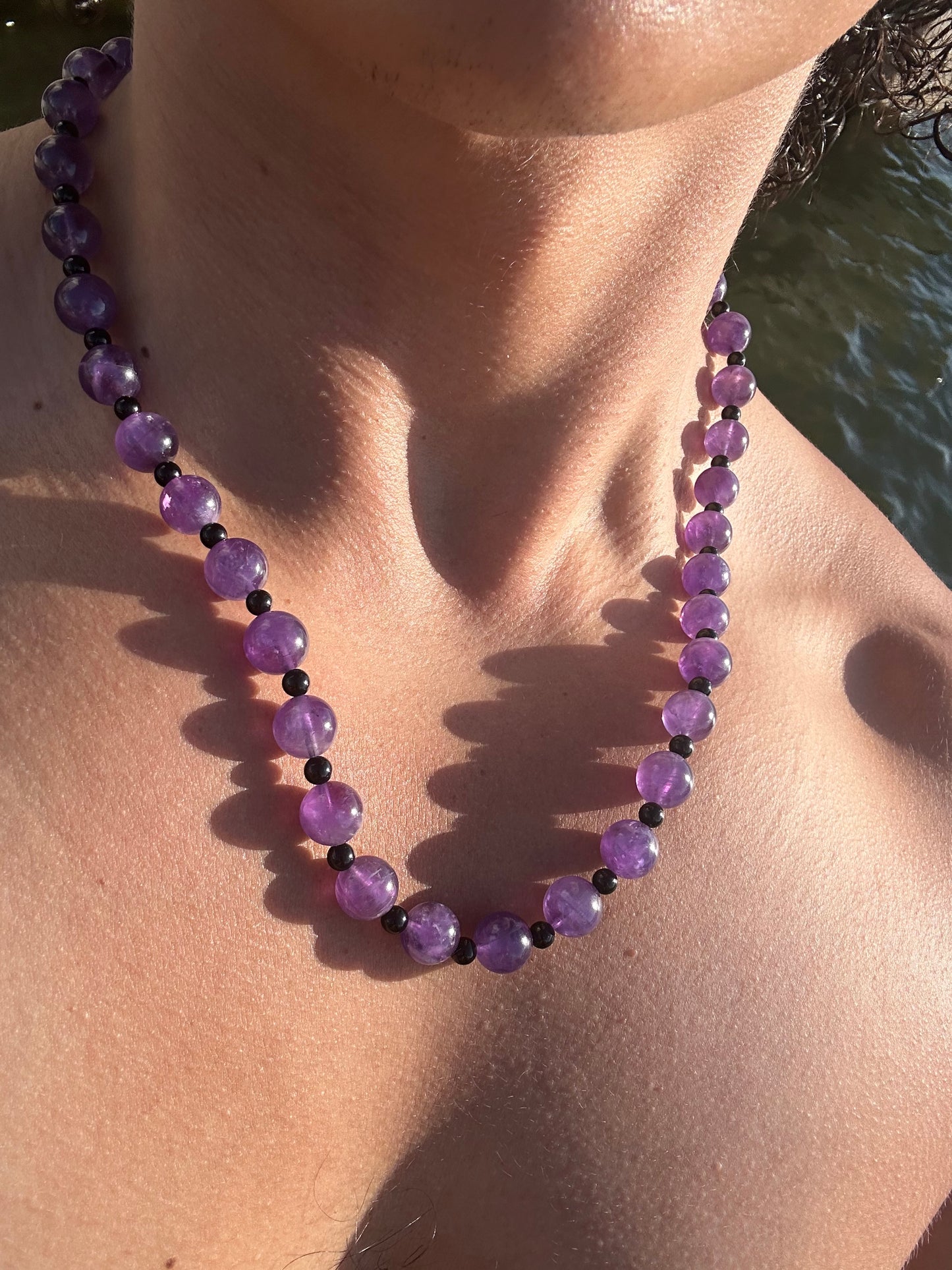 Luxury Amethyst-Black Tourmaline Pure Gemstone Chain - World's Best Quality & Made To Last