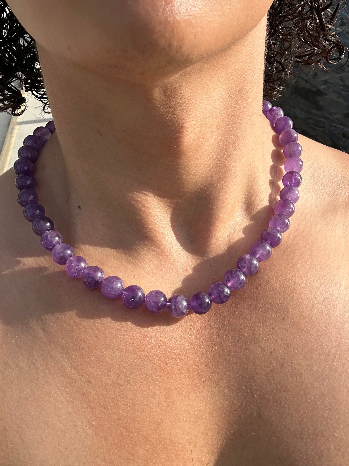 Luxury Amethyst Simple Design Necklace With Interlocking Steel Clasp - World's Best Quality & Made To Last