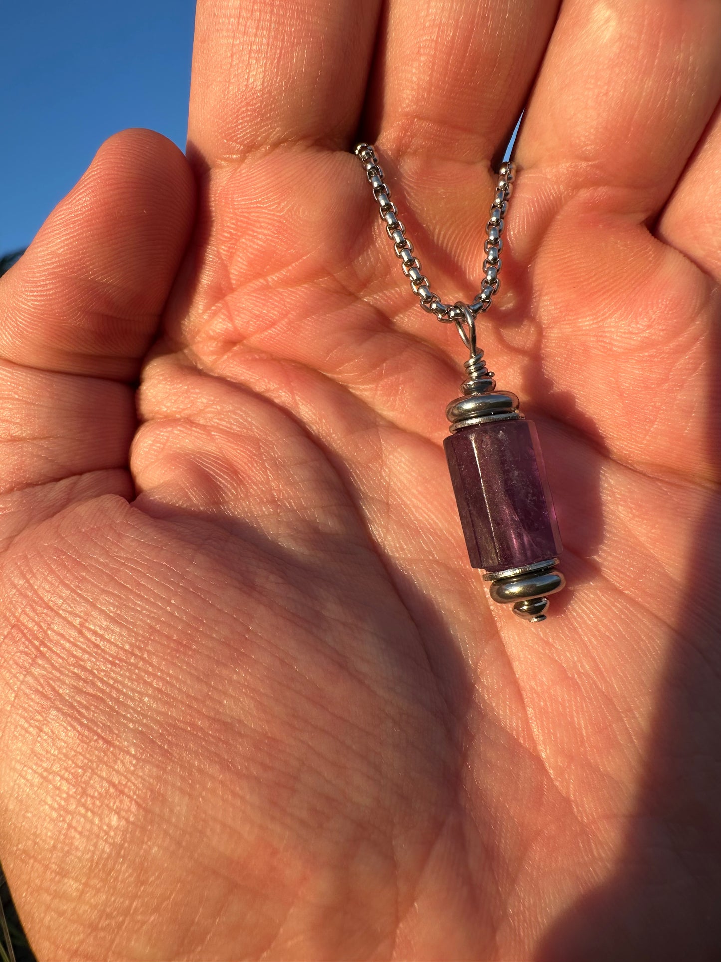 Luxury Amethyst Pendant Silver Steel Lantern Design  - World's Best Quality & Made To Last