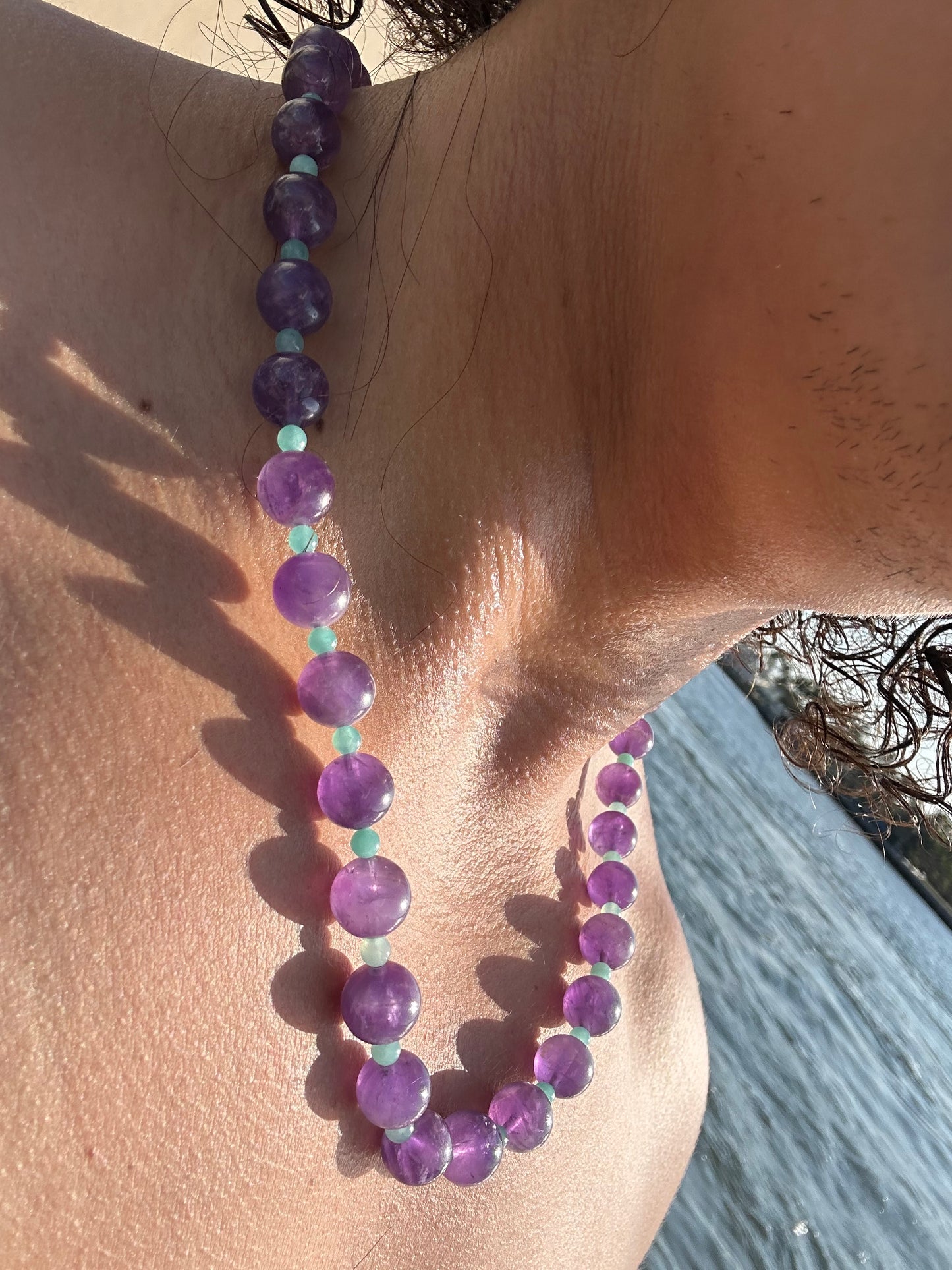 Luxury Amethyst-Amazonite Pure Gemstone Chain - World's Best Quality & Made To Last