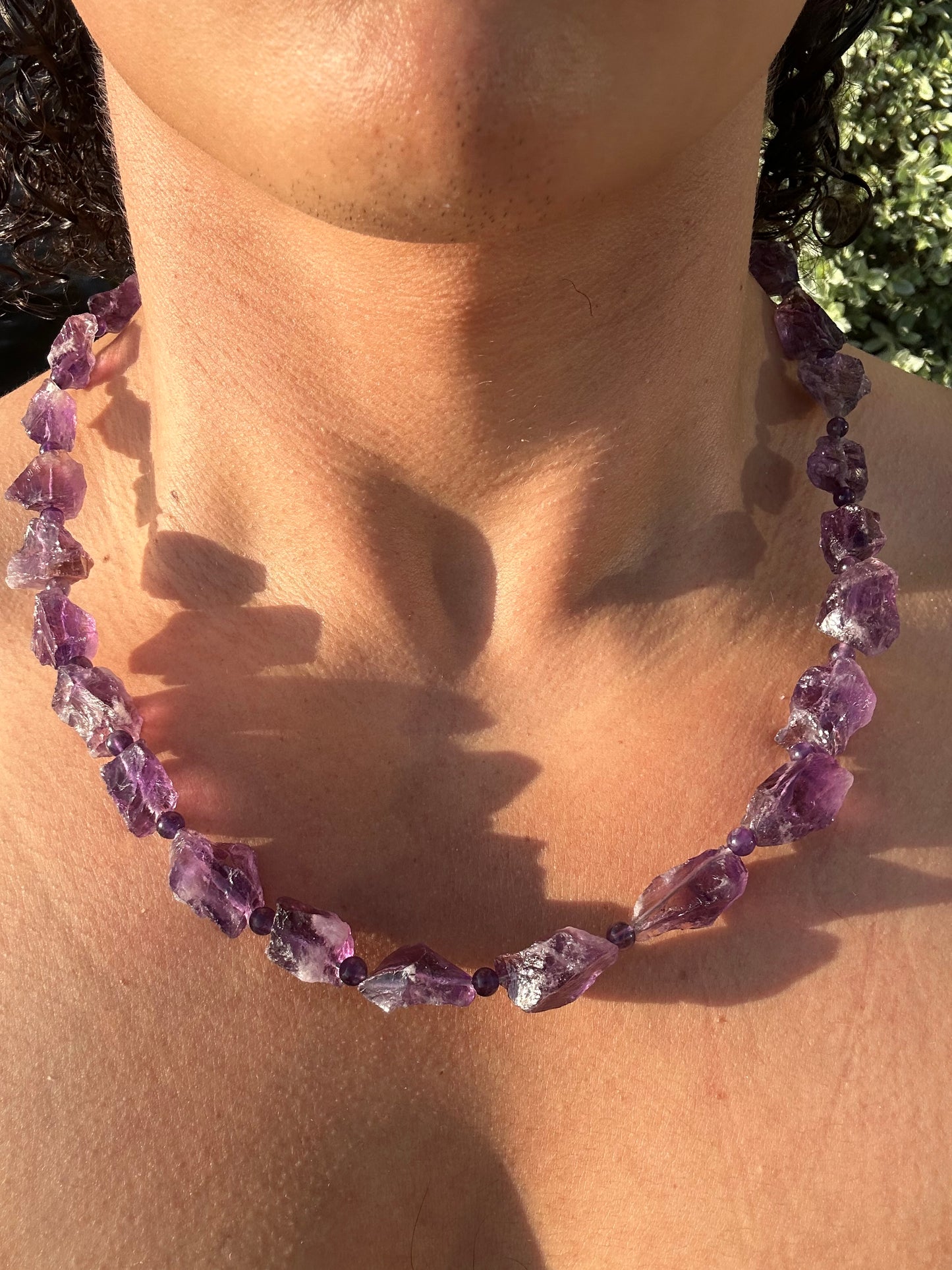 Luxury Raw Amethyst Necklace With Interlocking Clasp - World's Best Quality & Made To Last