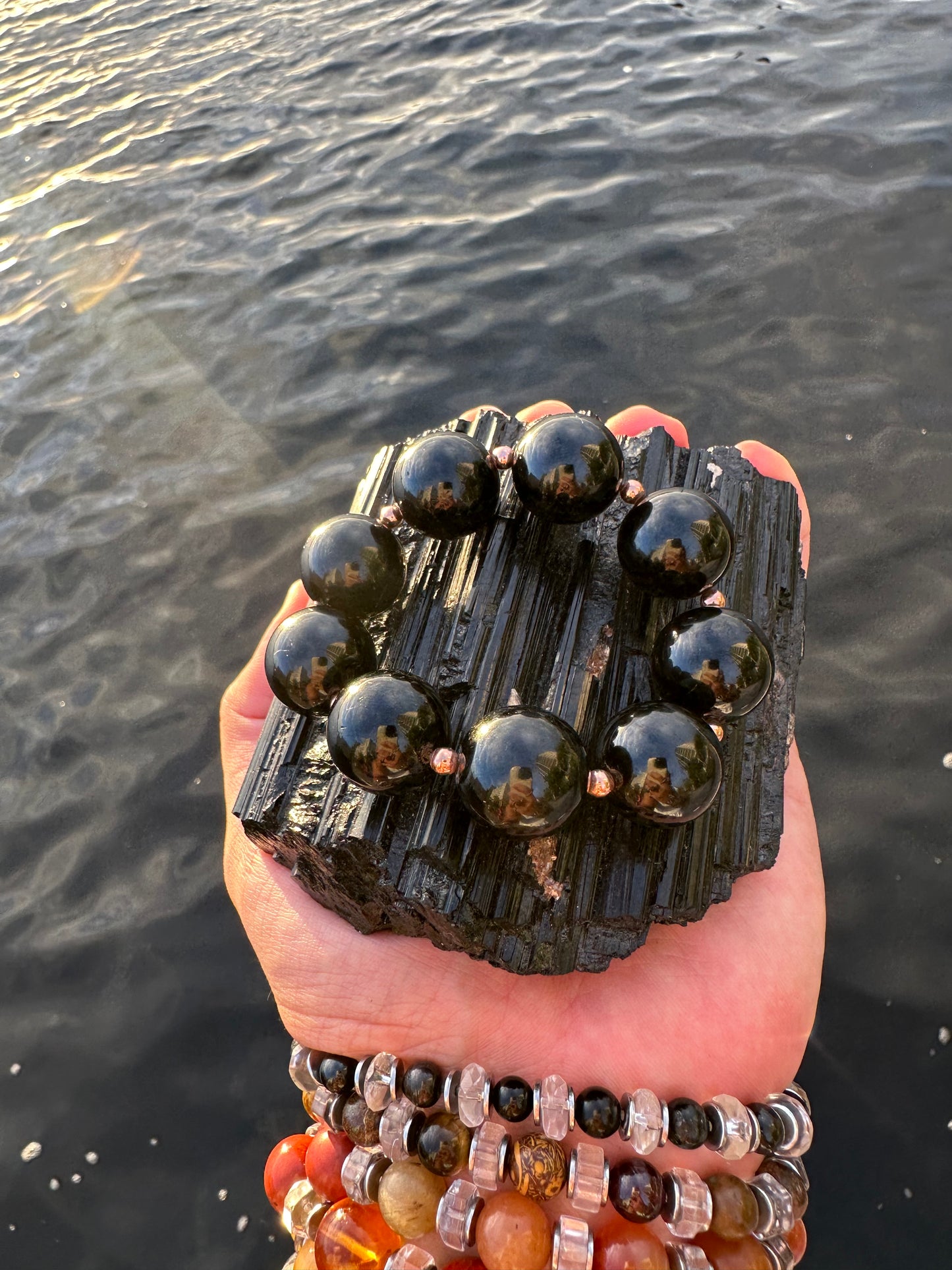 Black Tourmaline EXTRA Chunky Copper Protection Bracelet - World's Best Quality & Made To Last