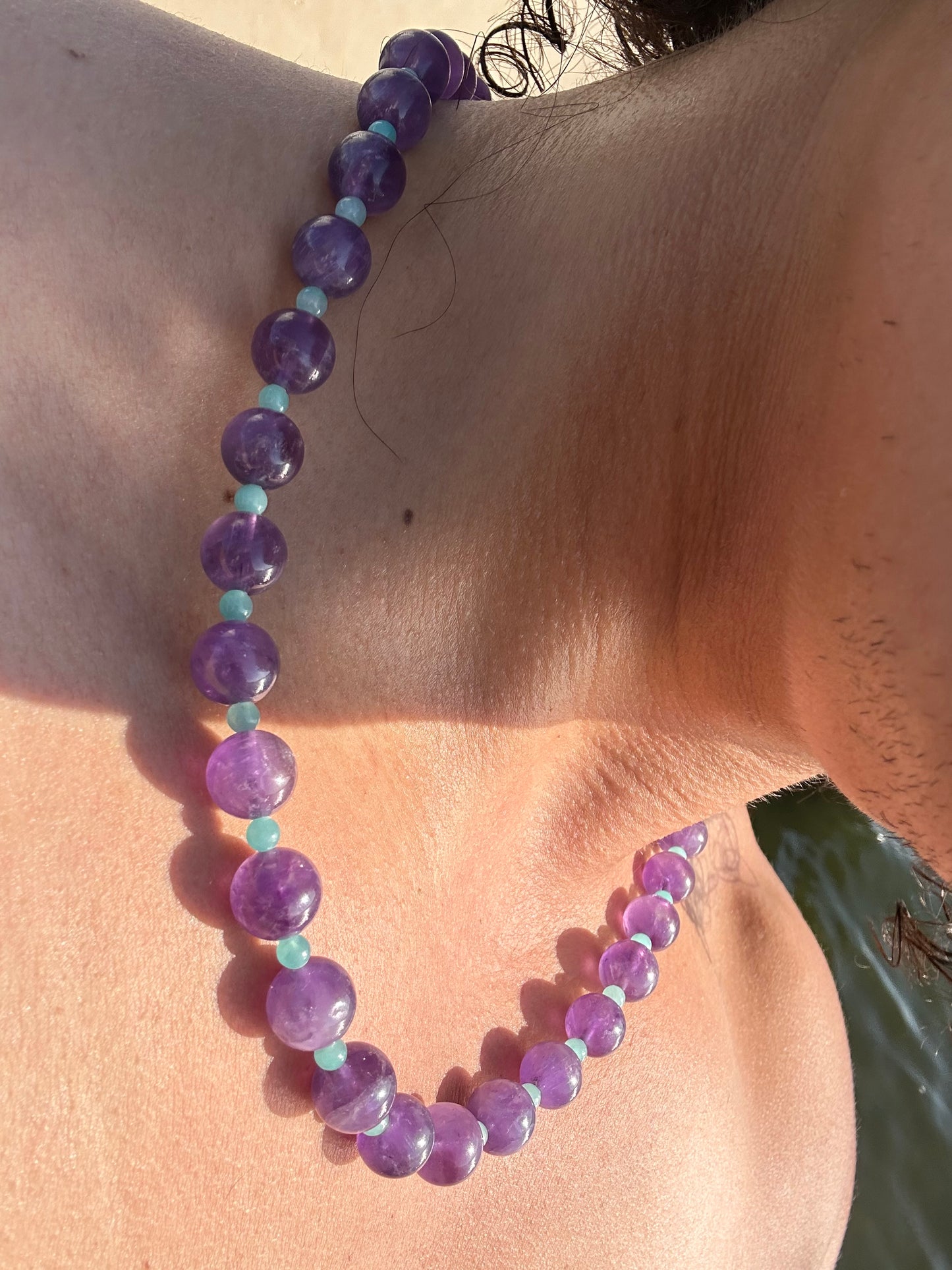 Luxury Amethyst-Amazonite Pure Gemstone Chain - World's Best Quality & Made To Last