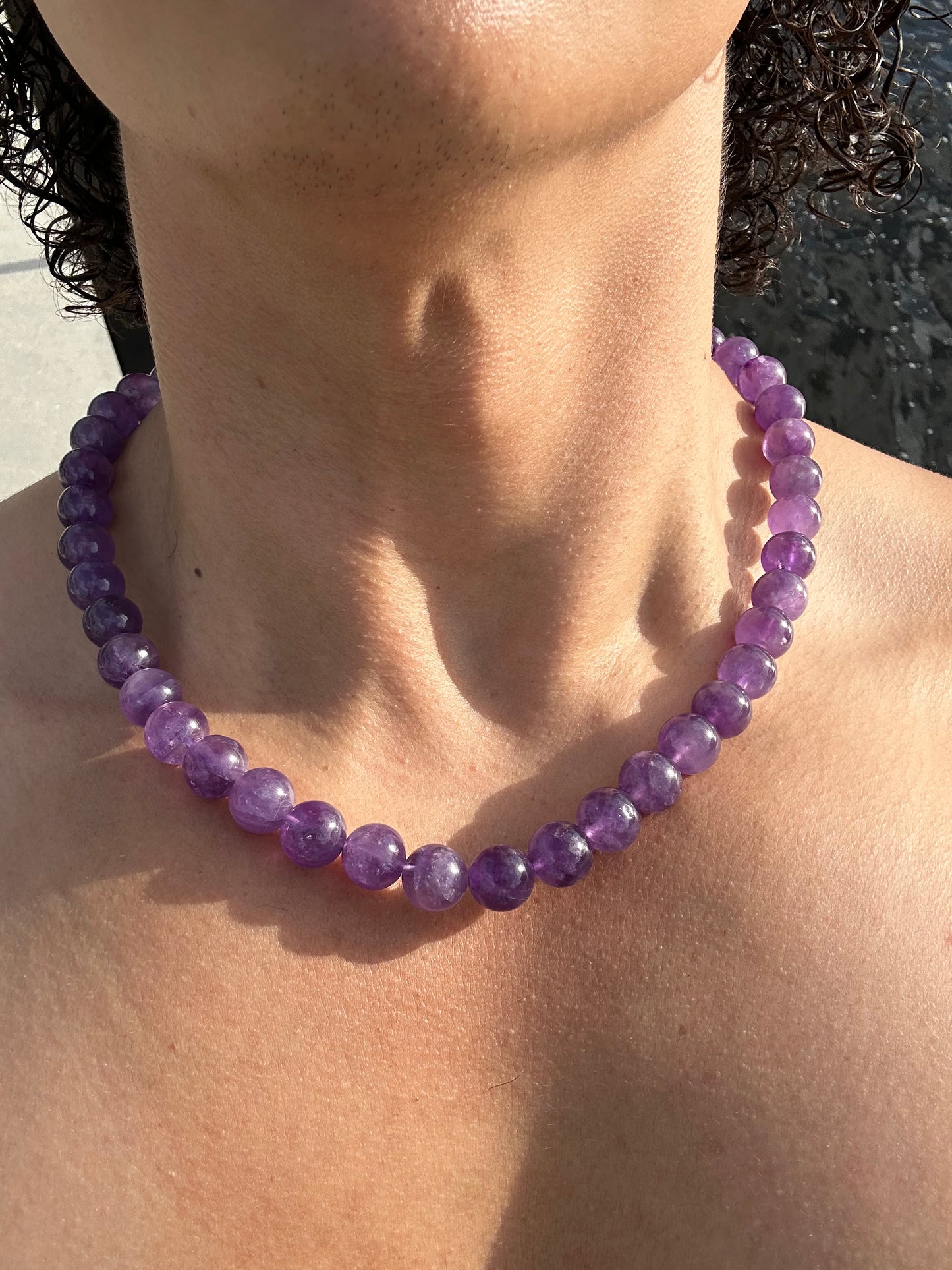 Luxury Amethyst Simple Design Necklace With Interlocking Steel Clasp - World's Best Quality & Made To Last