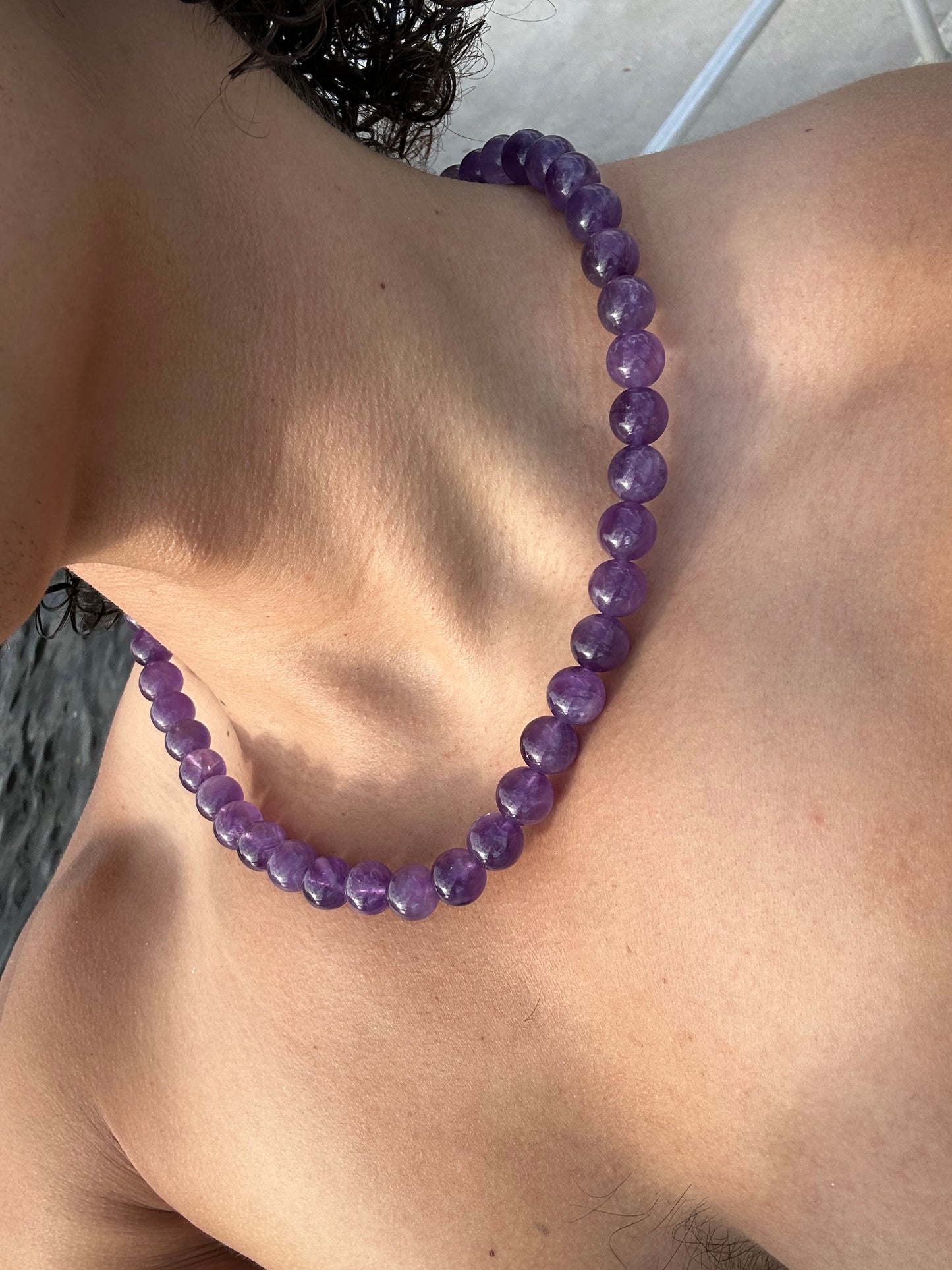 Luxury Amethyst Simple Design Necklace With Interlocking Steel Clasp - World's Best Quality & Made To Last