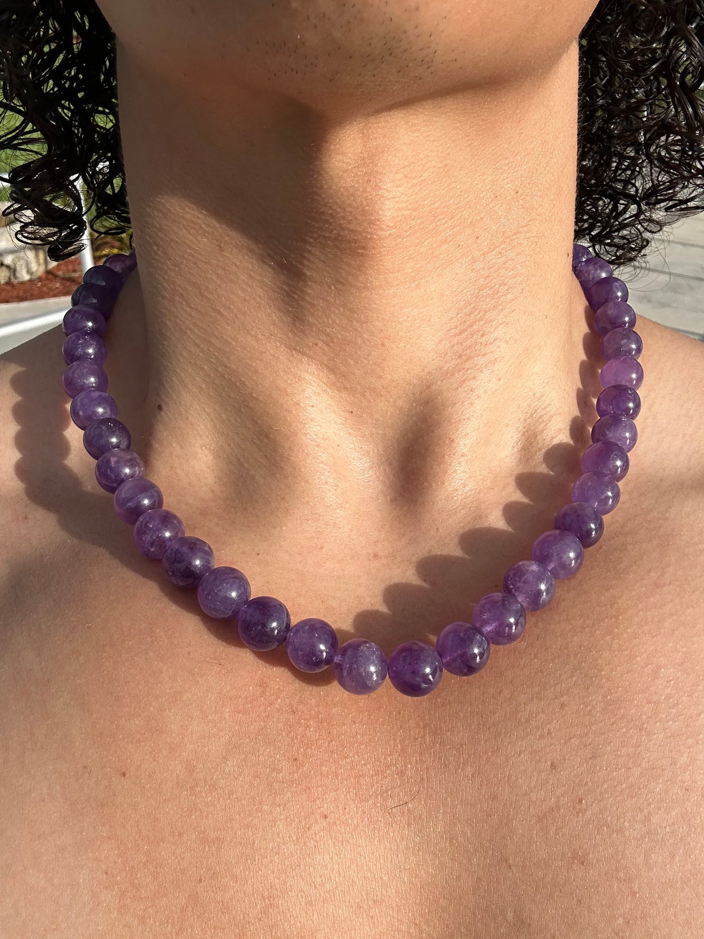 Luxury Amethyst Simple Design Necklace With Interlocking Steel Clasp - World's Best Quality & Made To Last