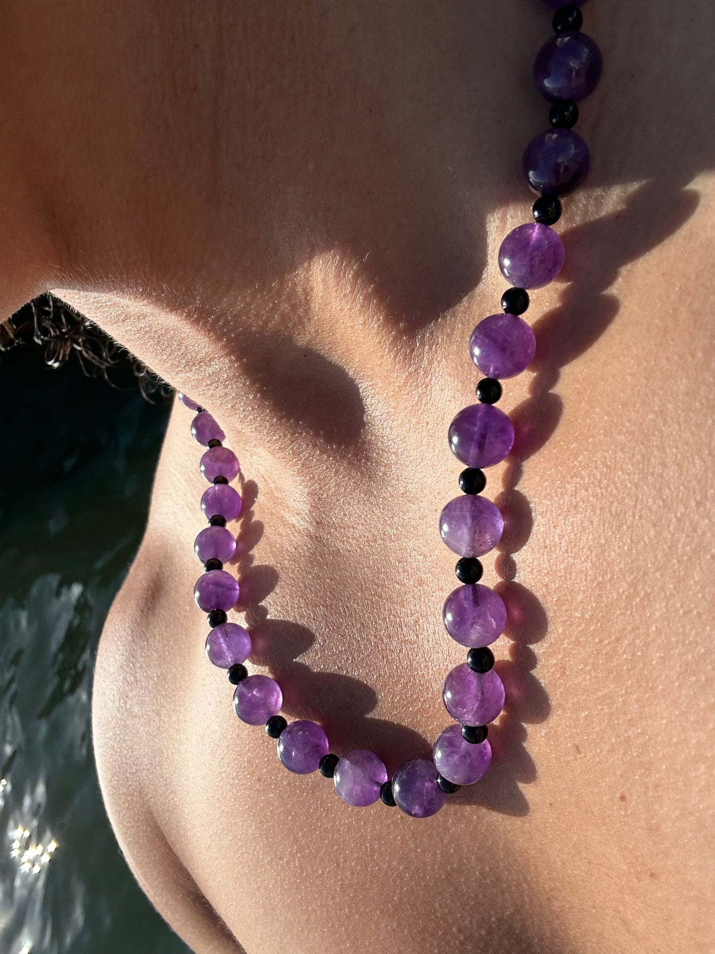 Luxury Amethyst-Black Tourmaline Pure Gemstone Chain - World's Best Quality & Made To Last