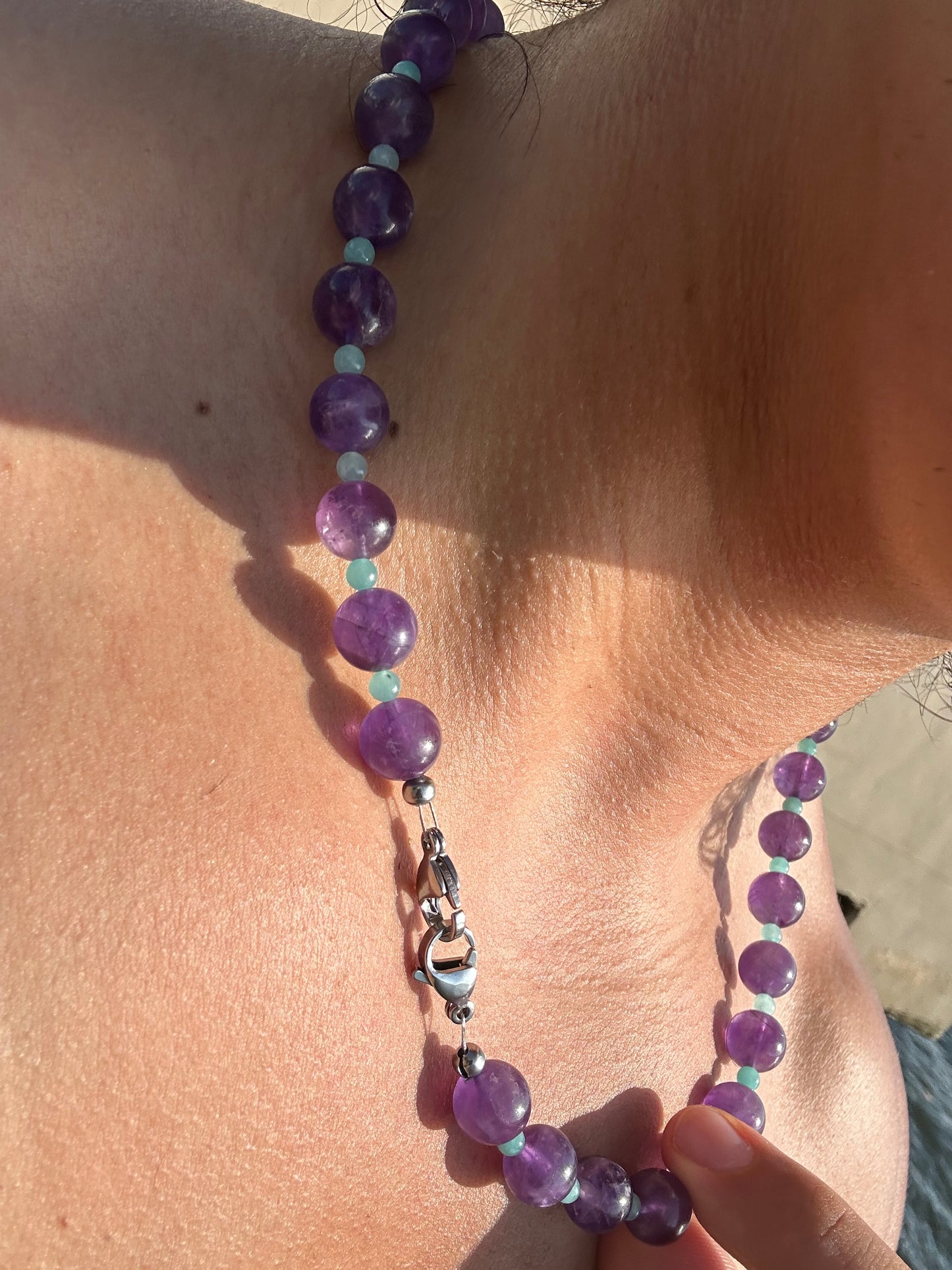 Luxury Amethyst-Amazonite Pure Gemstone Chain - World's Best Quality & Made To Last