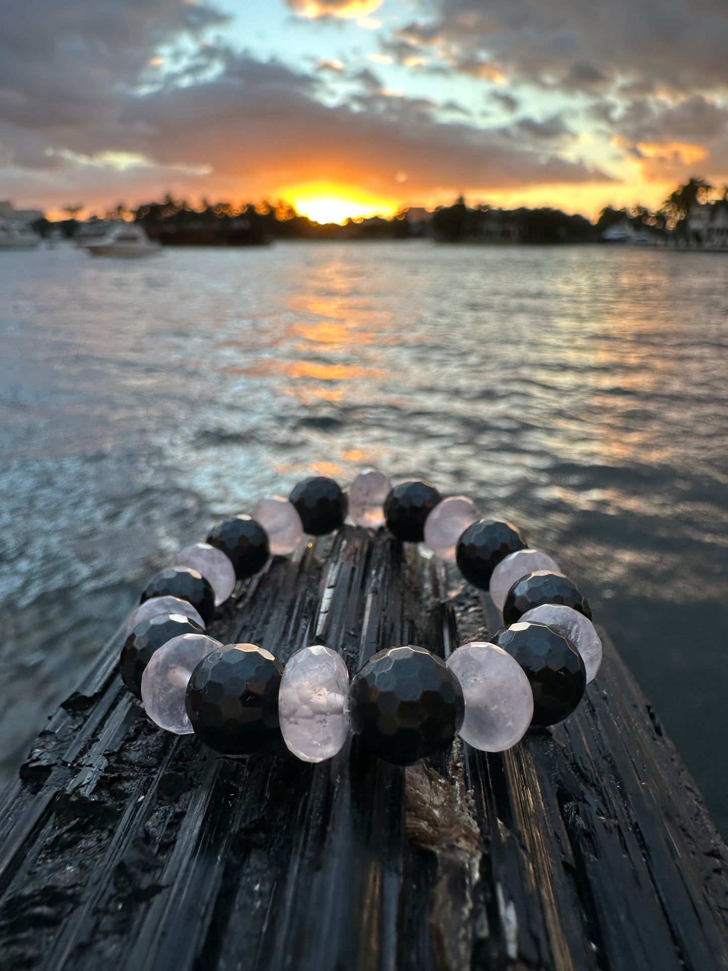 Black Tourmaline Rose Quartz Protection Bracelet - World's Best Quality & Made To Last