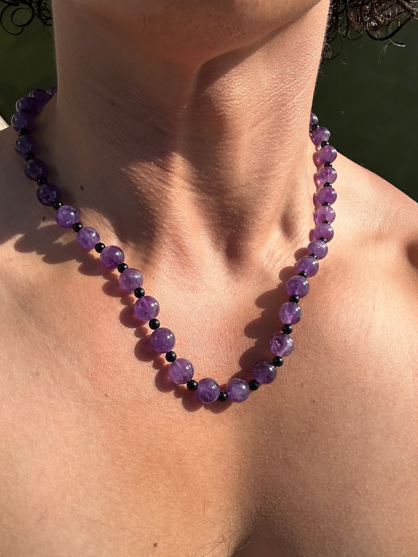 Luxury Amethyst-Black Tourmaline Pure Gemstone Chain - World's Best Quality & Made To Last