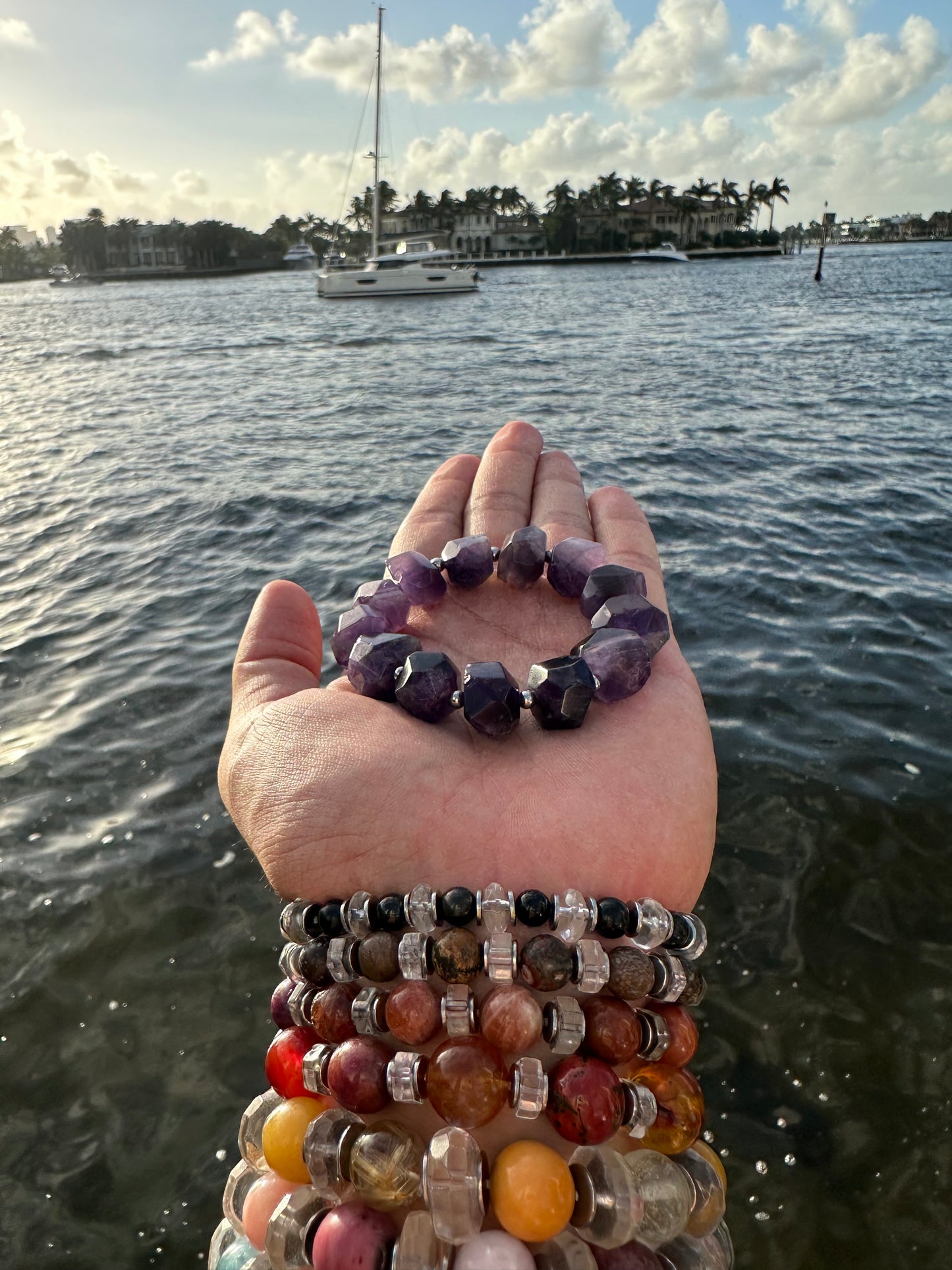 Luxury Amethyst Bracelet Polished Gem Design - World's Best Quality & Made To Last