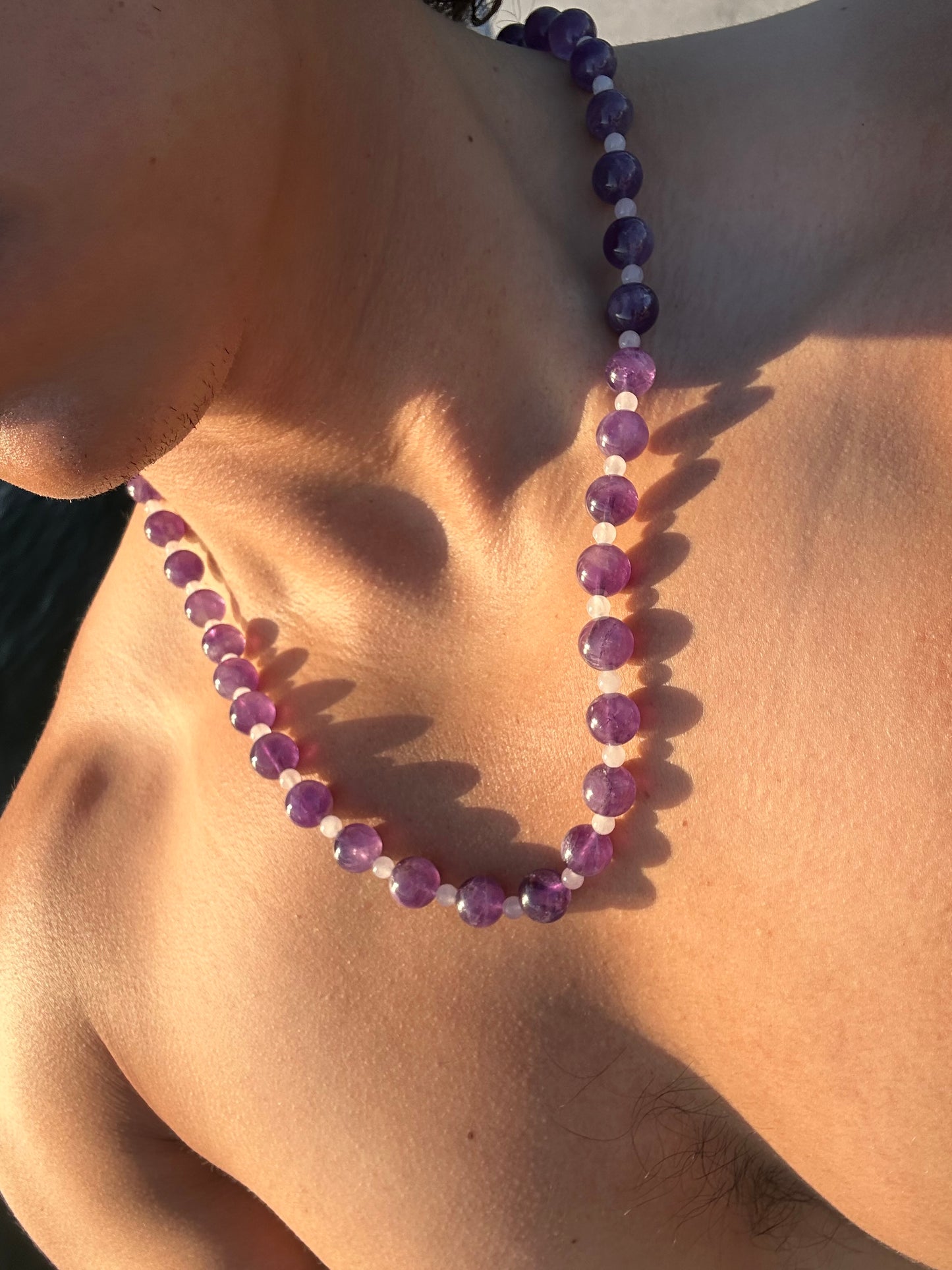 Luxury Amethyst-Rose Quartz Pure Gemstone Chain - World's Best Quality & Made To Last