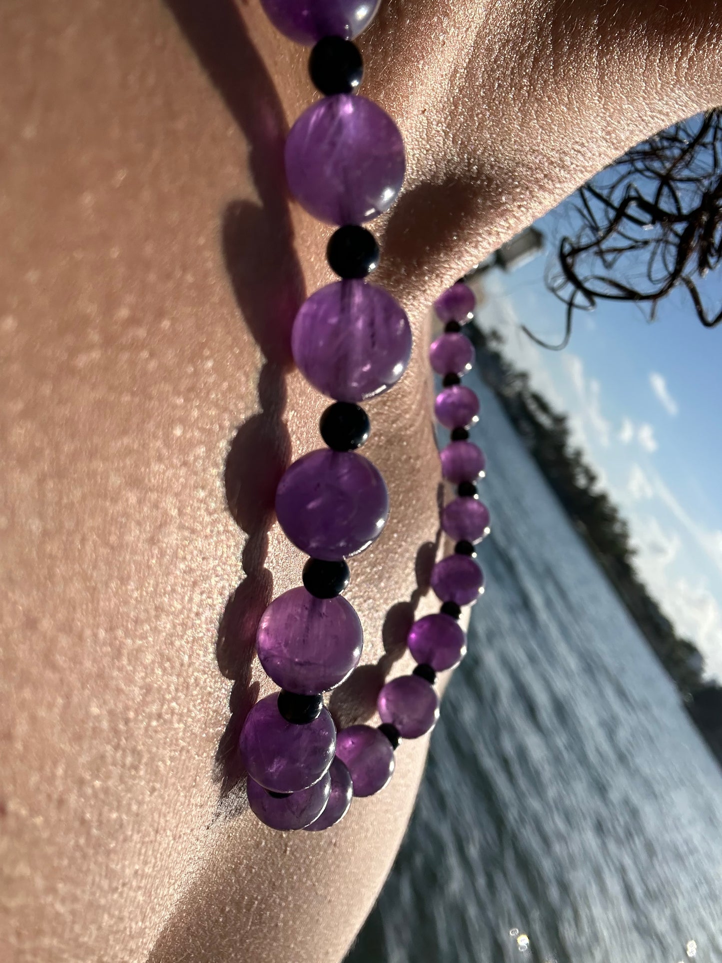 Luxury Amethyst-Black Tourmaline Pure Gemstone Chain - World's Best Quality & Made To Last