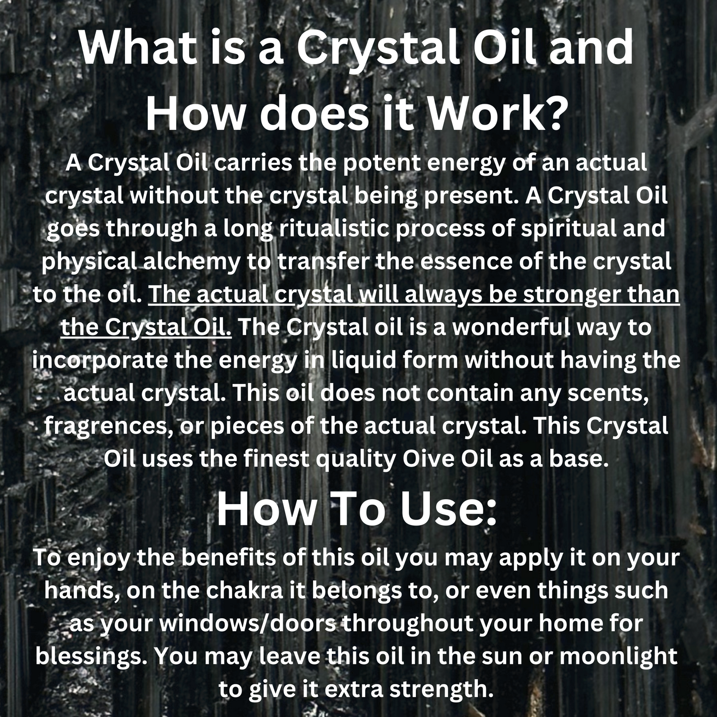 Black Tourmaline Crystal Oil