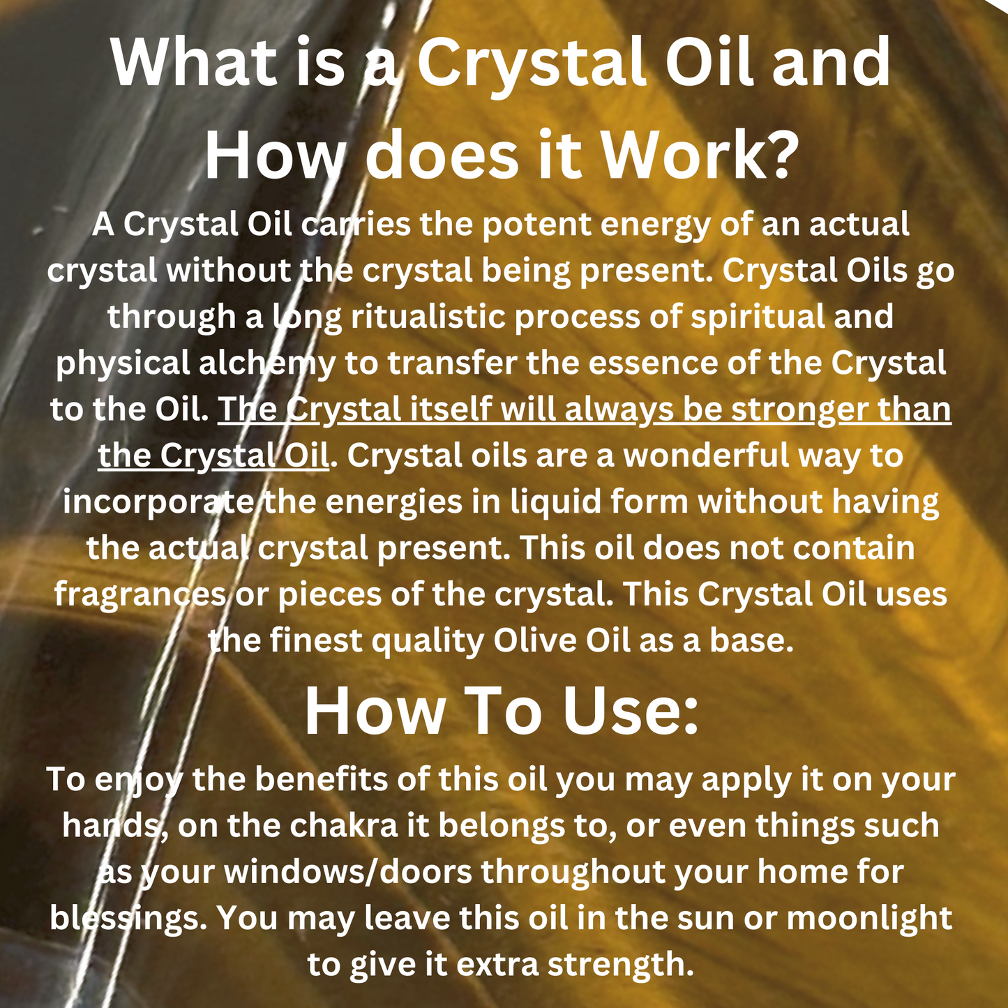 Tiger's Eye Crystal Oil