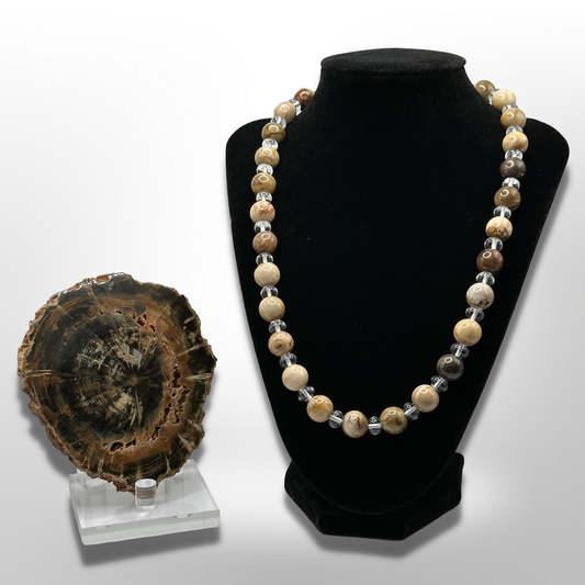 Embrace Nature: Petrified Wood Amplified Necklace