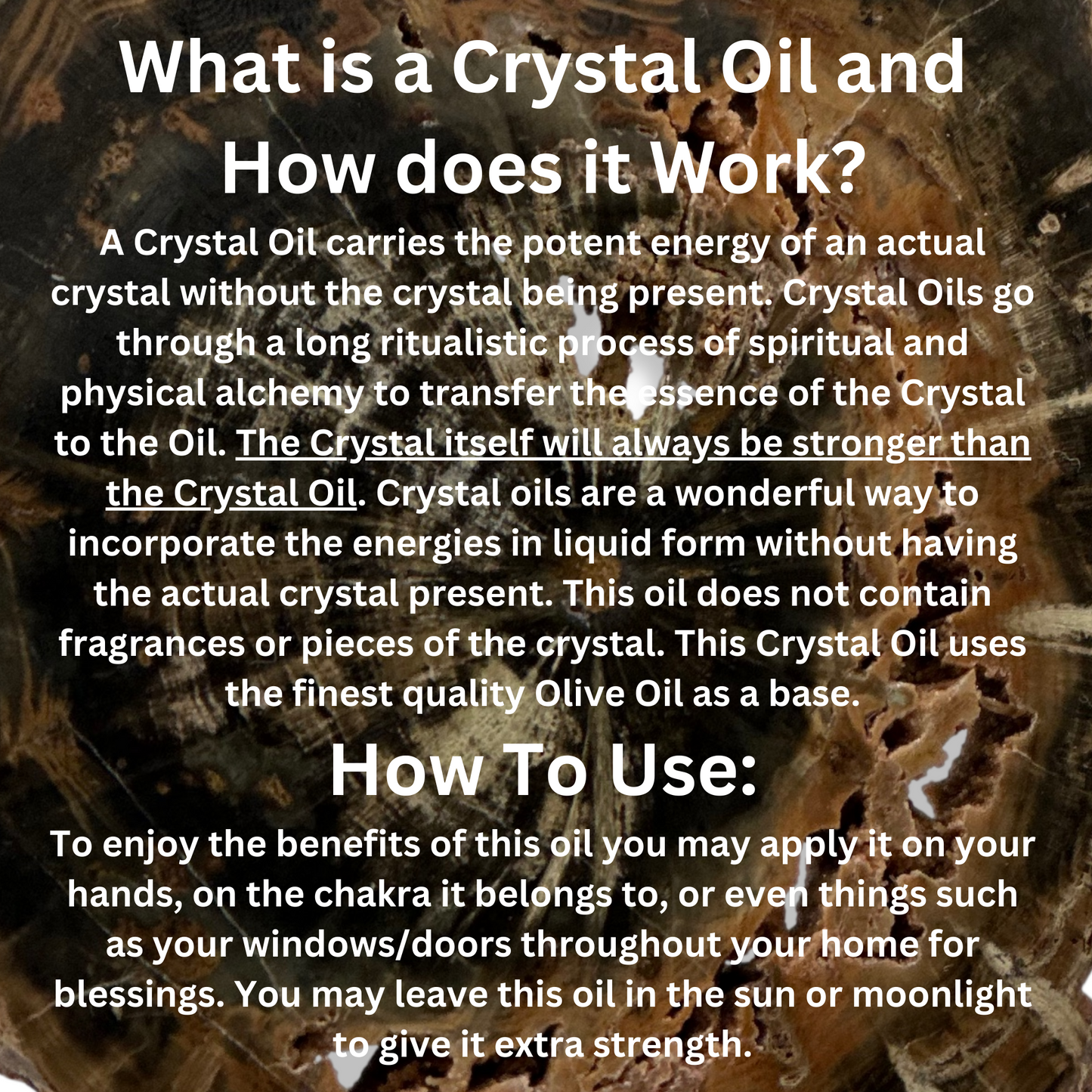 Petrified Wood Crystal Oil