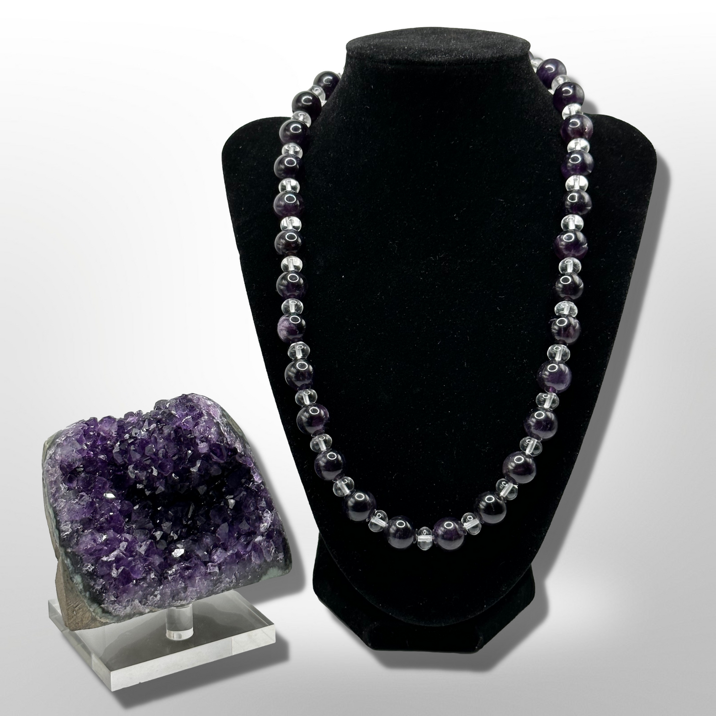 Embrace Royalty: Deep Purple Amethyst Amplified Necklace