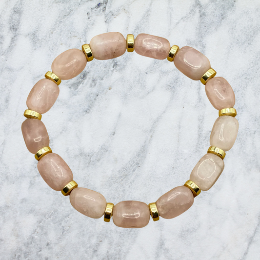 Self-Love Bracelet (Rose Quartz & Golden Hematite)